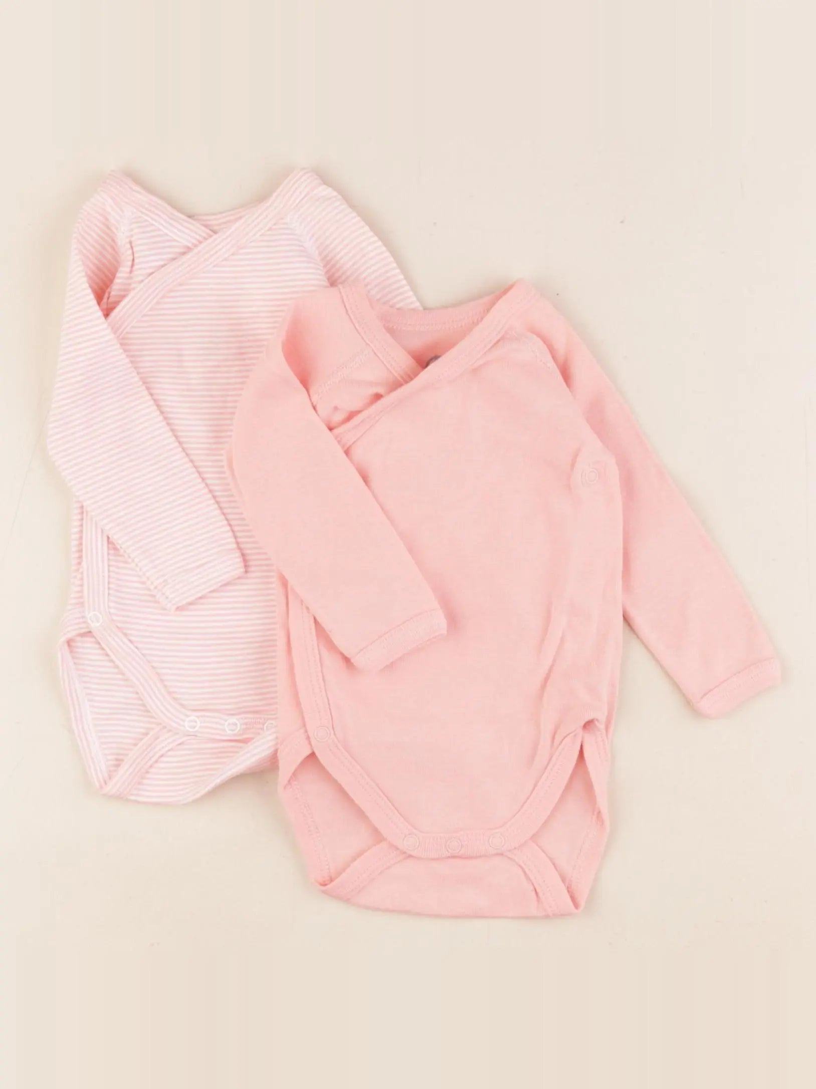 Petit Bateau - lot de 2 bodies en coton rose - 3 mois