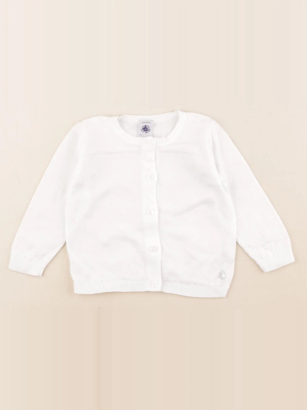 Petit Bateau - gilet blanc - 12 mois