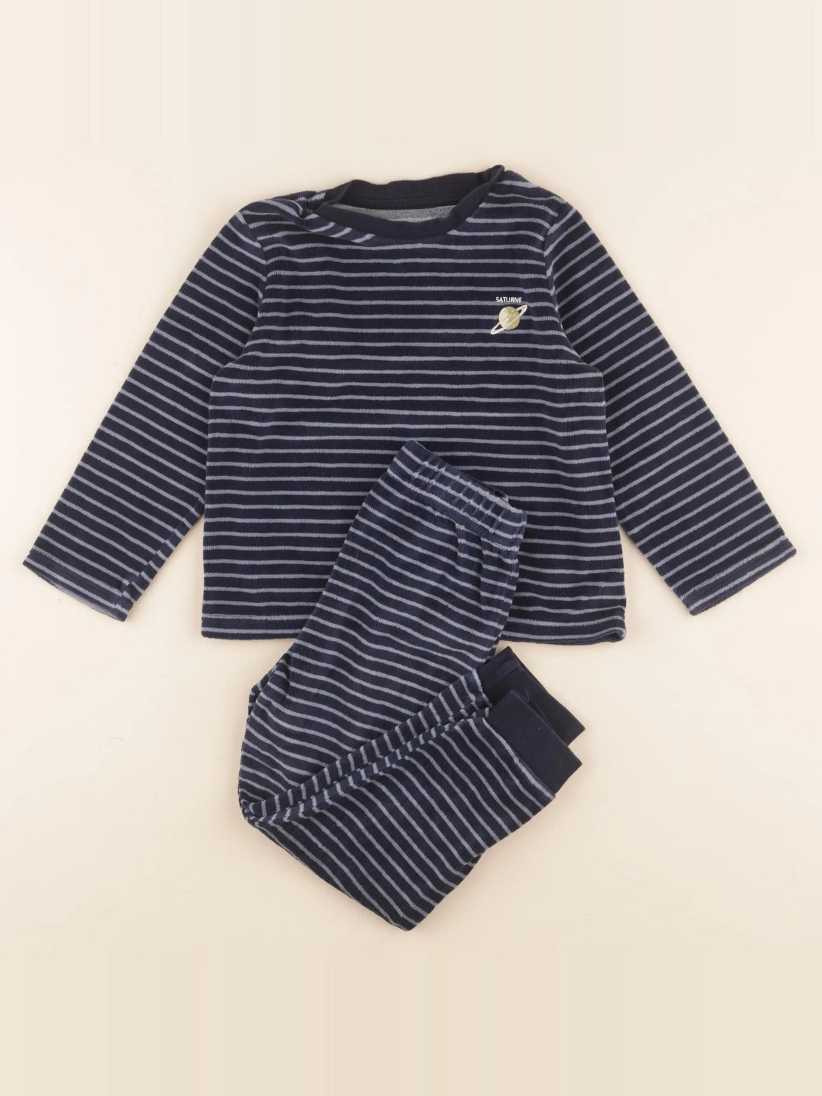 Vertbaudet - pyjama velours bleu - 4 ans