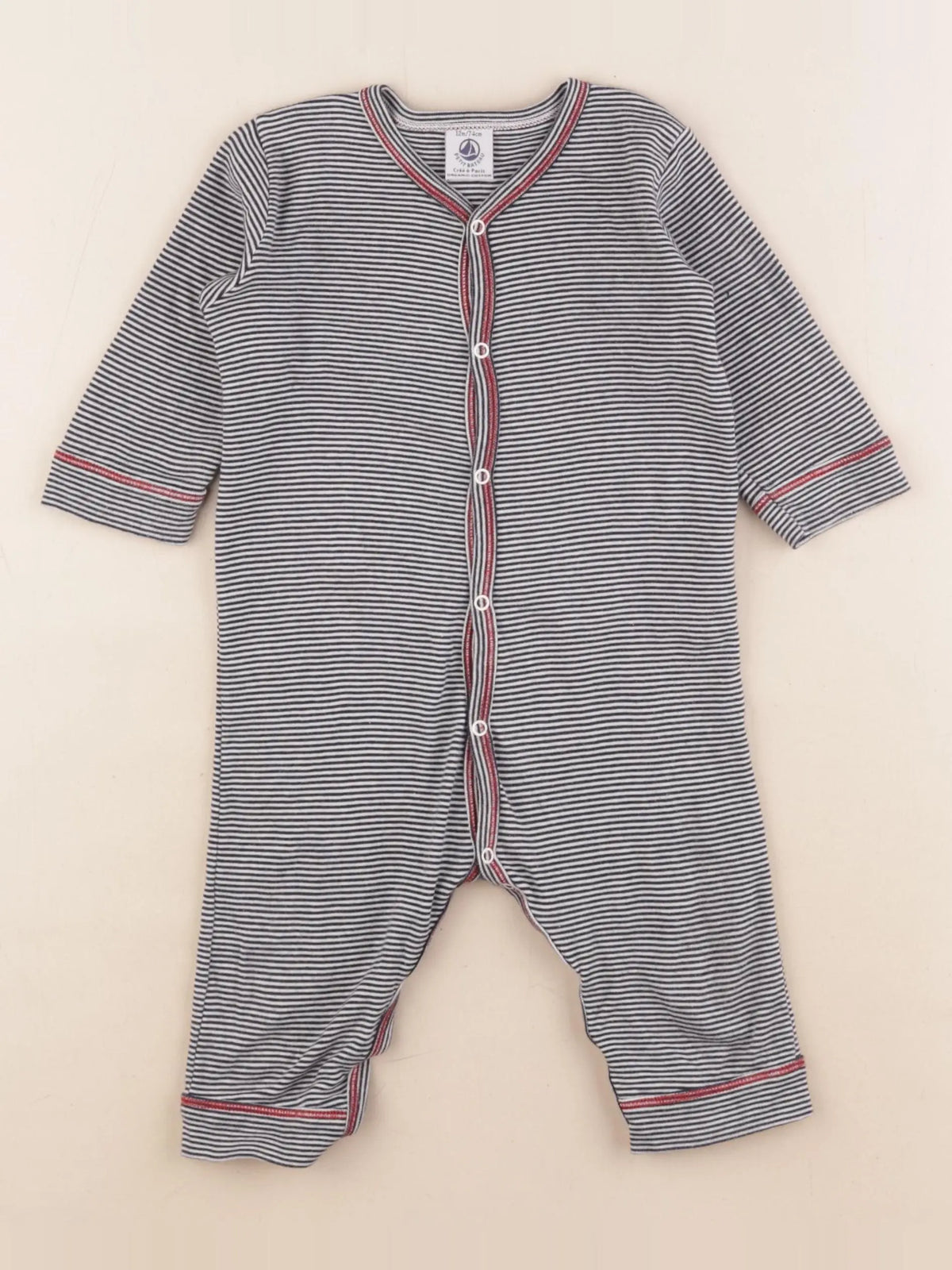 Petit Bateau - pyjama coton noir - 12 mois