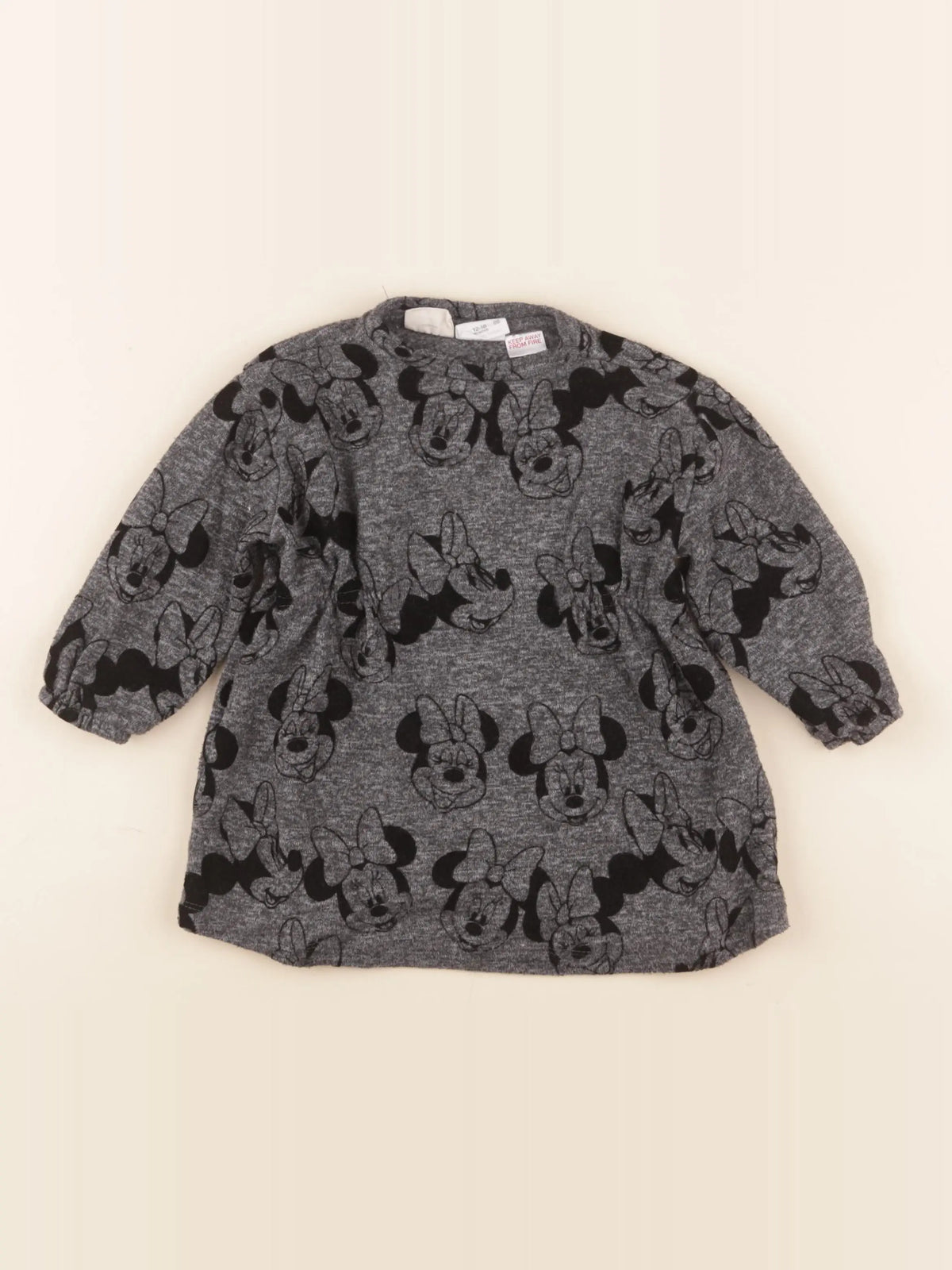 Zara - robe gris, noir - 12/18 mois