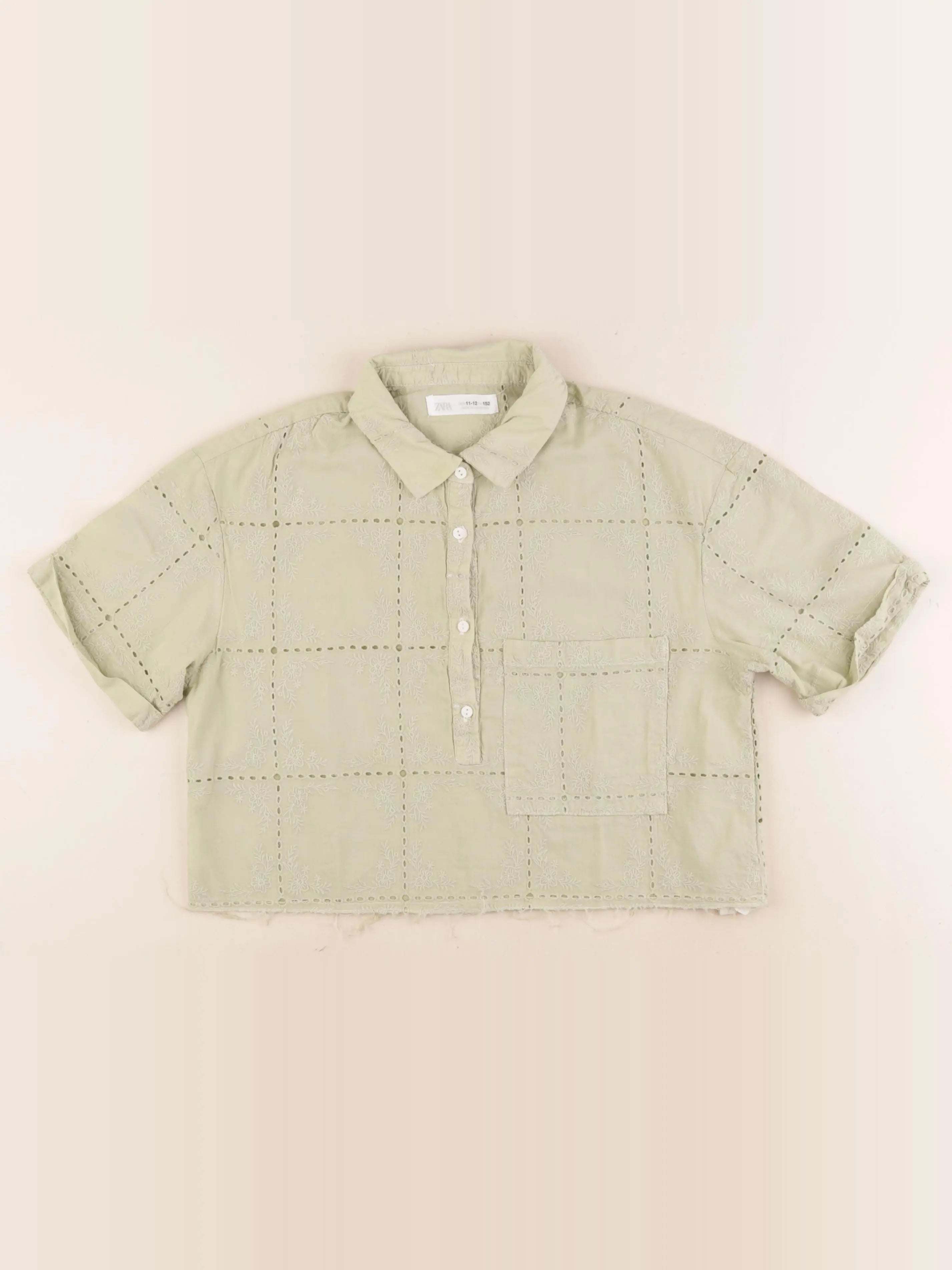 Zara - blouse vert - 11/12 ans