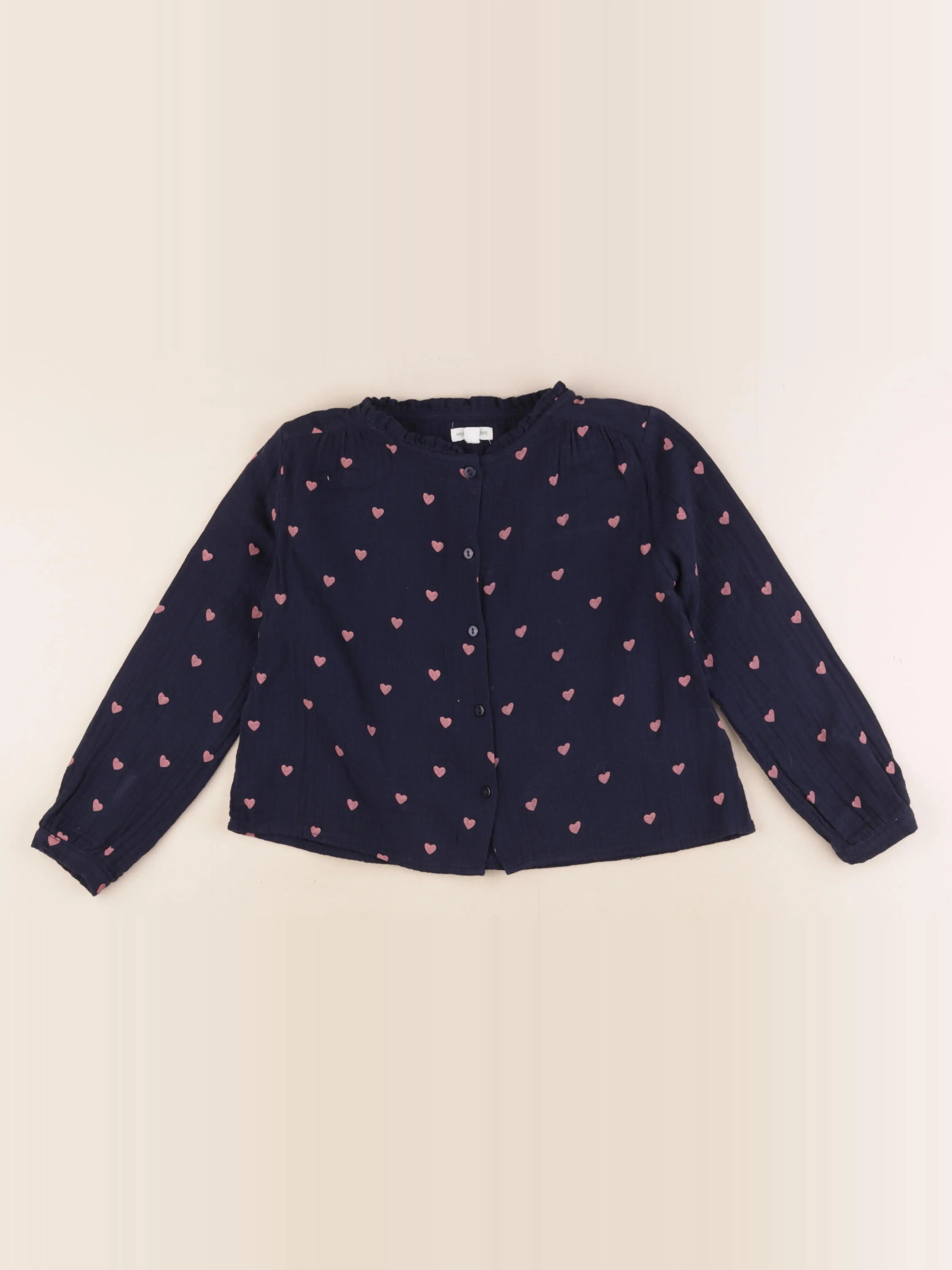 Vertbaudet - blouse bleu, rose - 8 ans