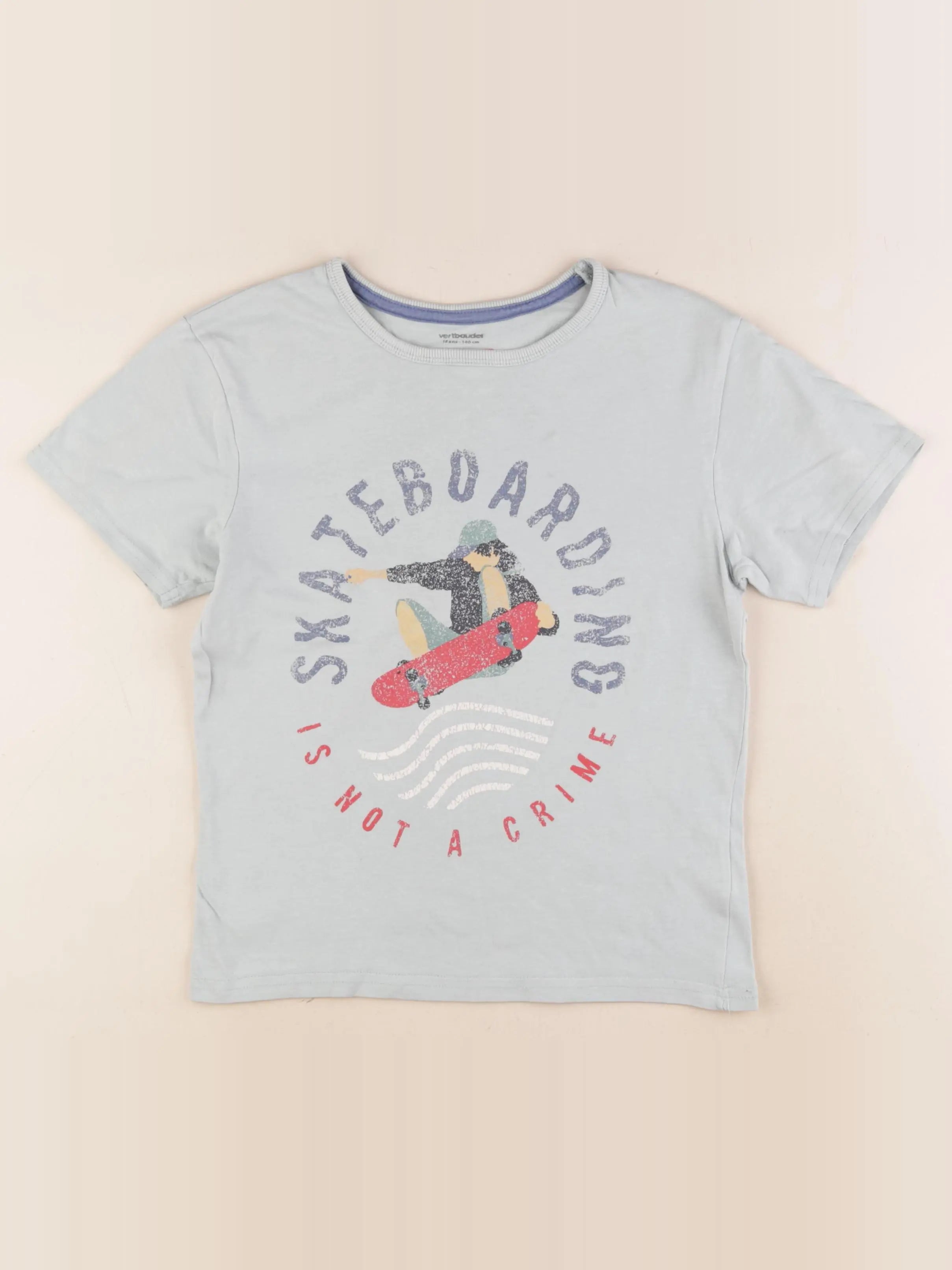 Vertbaudet - tee-shirt bleu - 10 ans