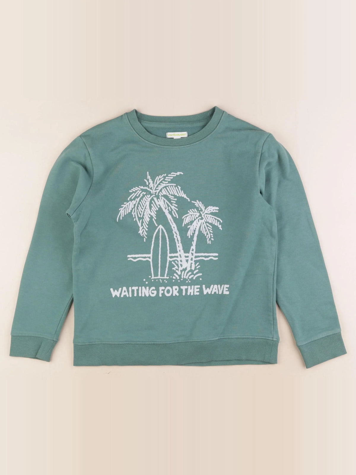 Vertbaudet - sweat vert - 10 ans