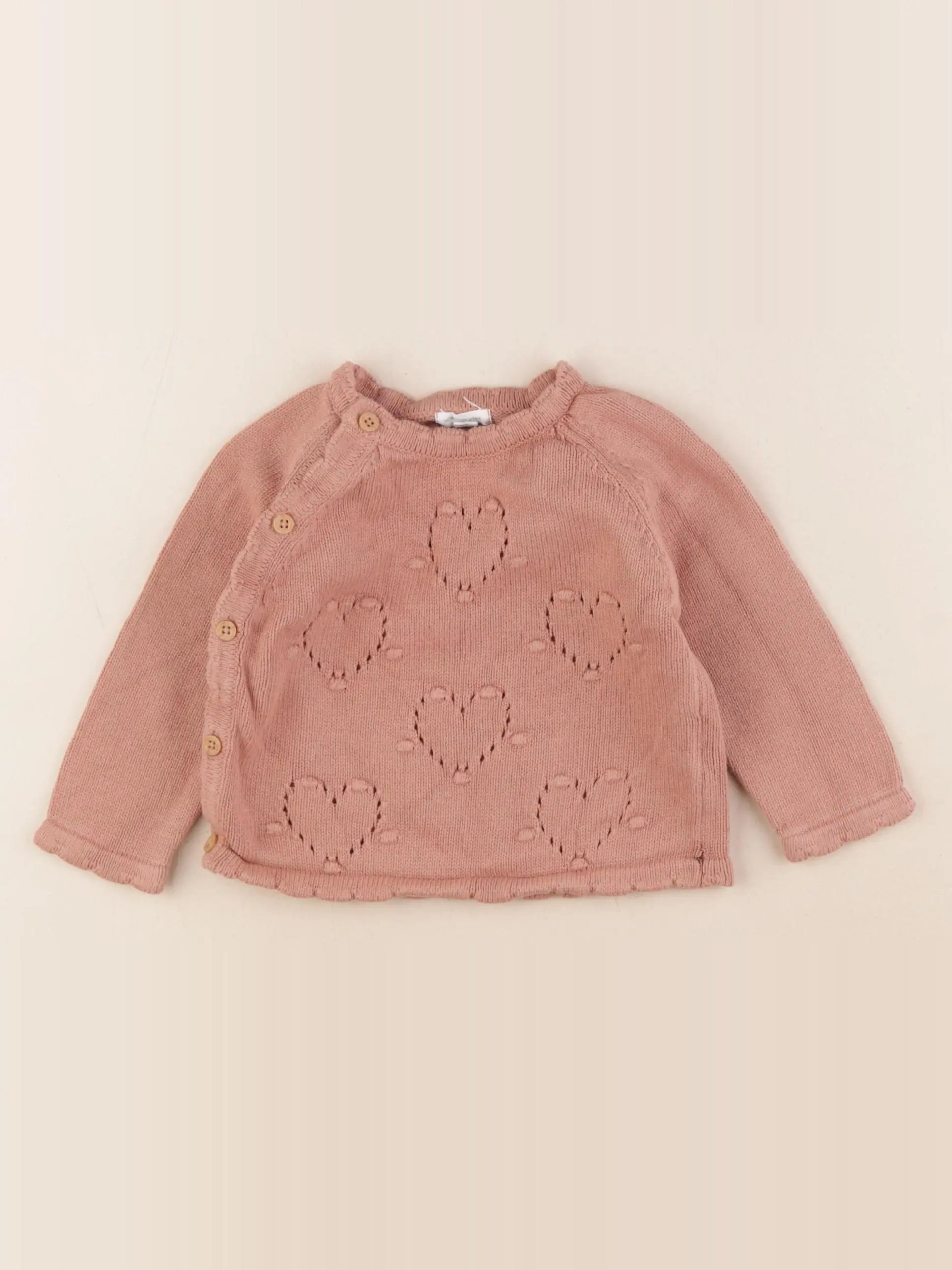 Vertbaudet - gilet rose - 12 mois