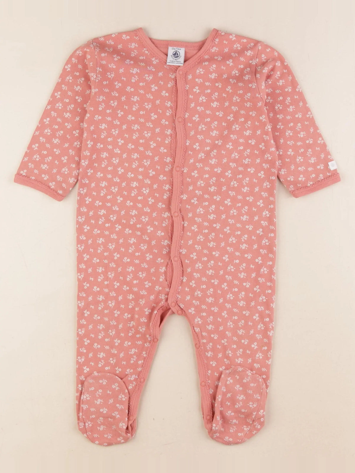 Petit Bateau - pyjama coton rose - 1 an