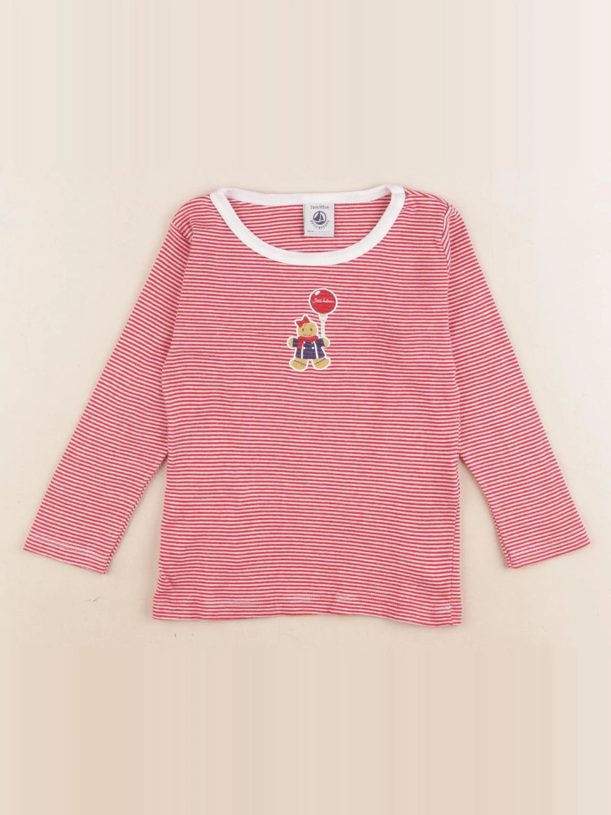 Petit Bateau - tee-shirt rouge - 3 ans