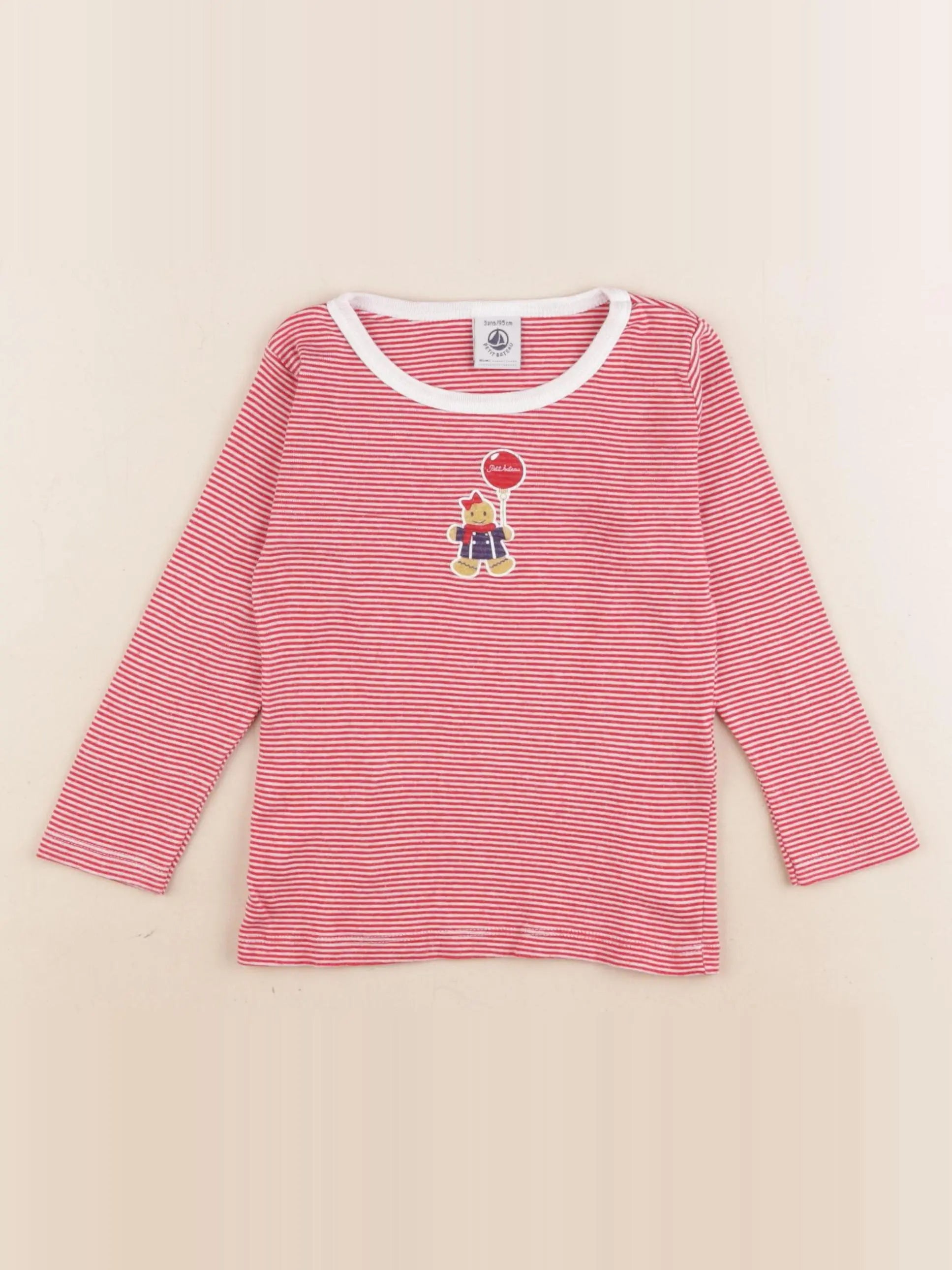 Petit Bateau - tee-shirt rouge - 3 ans