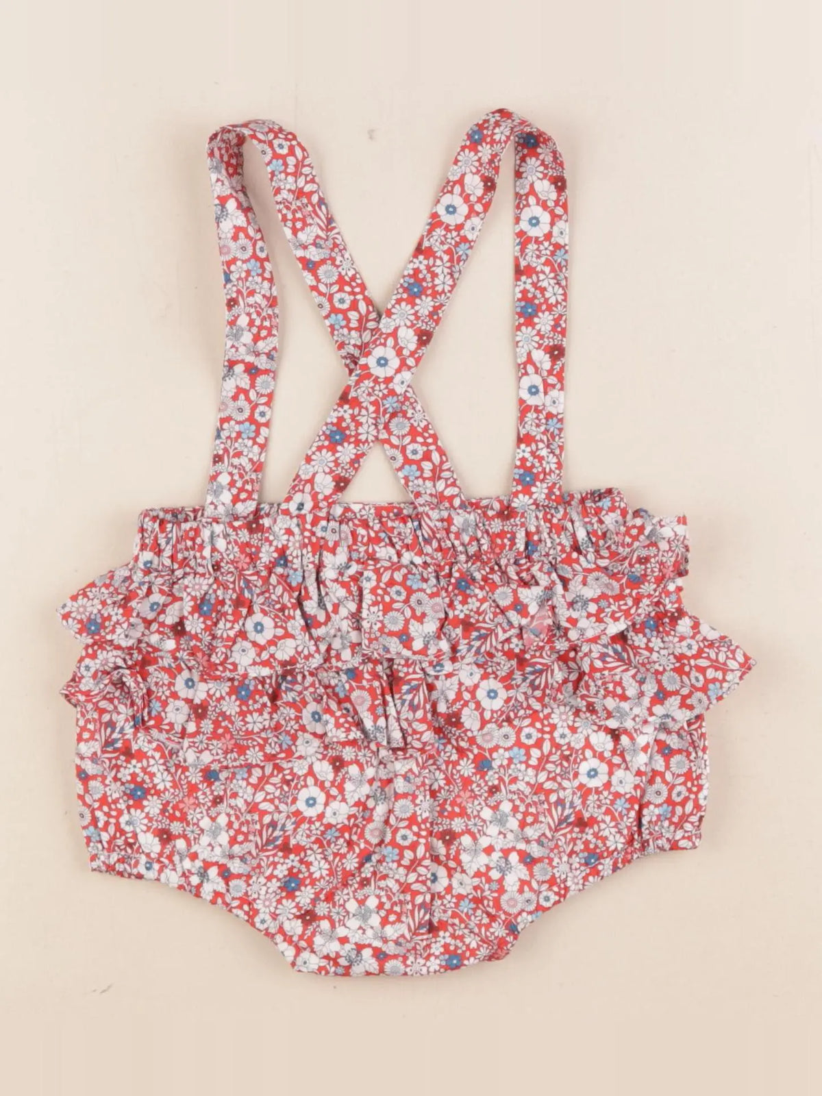 Jacadi - short liberty blanc, rouge - 1 an