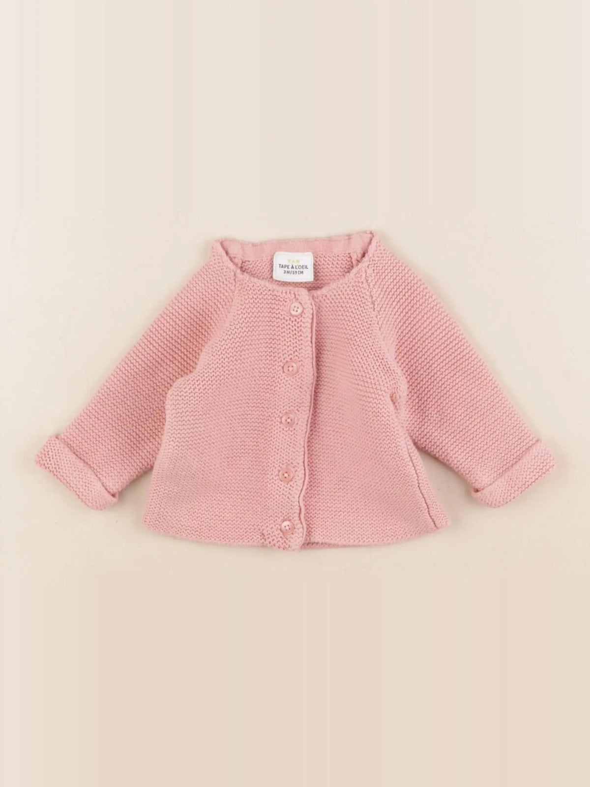 Tape à l'oeil - gilet rose - 3 mois