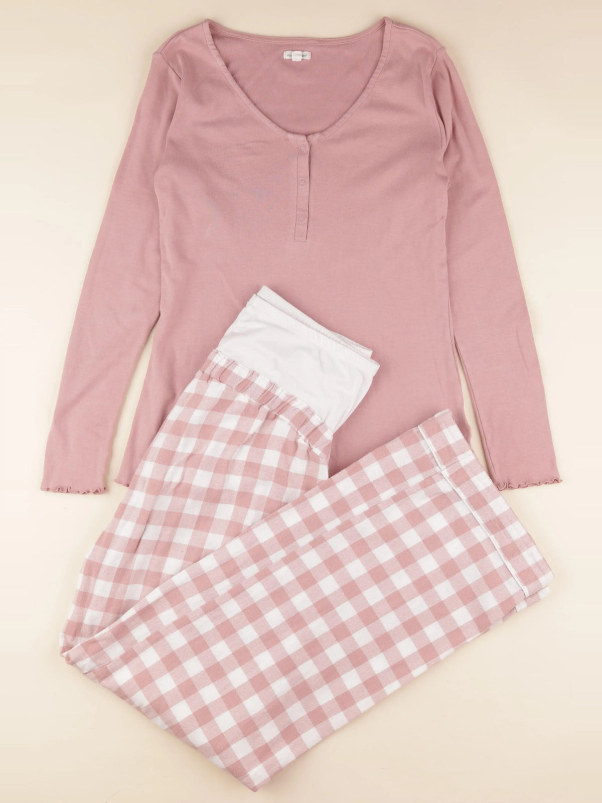 Vertbaudet - pyjama grossesse coton rose, blanc - 40