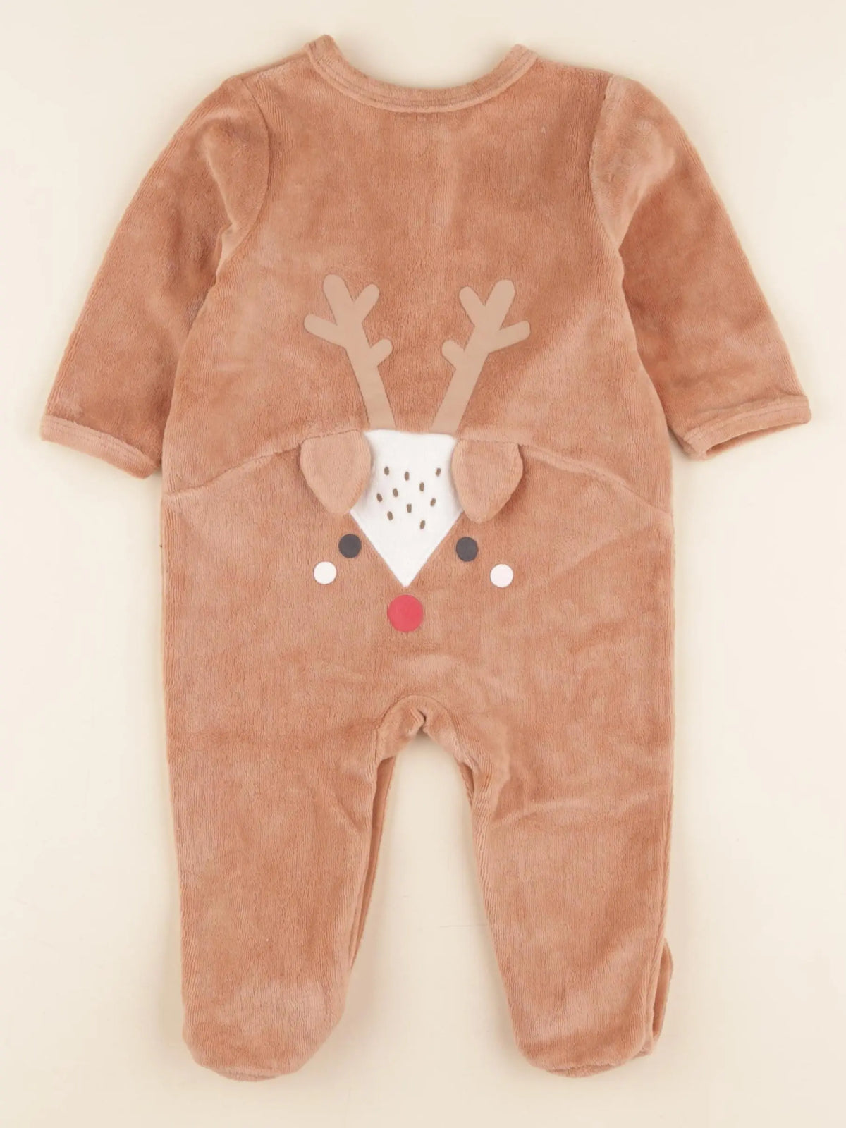 Vertbaudet - pyjama velours marron - 6 mois