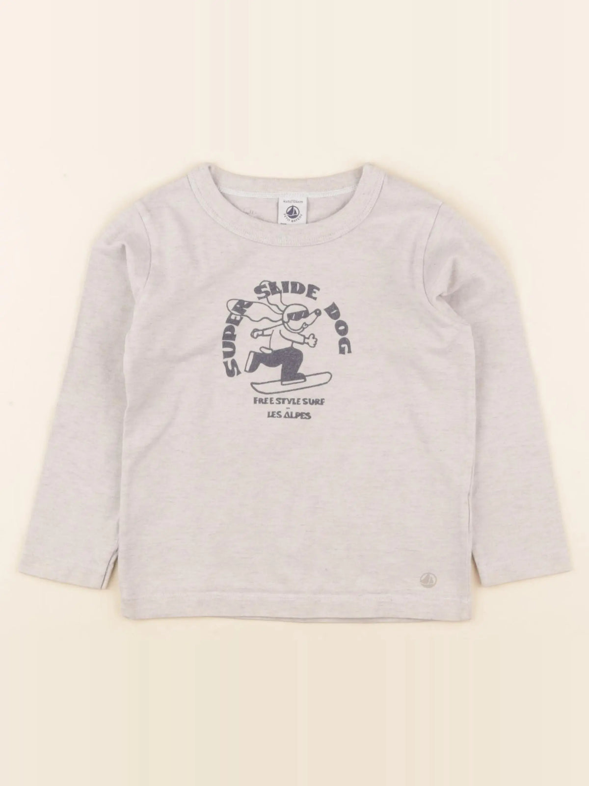 Petit Bateau - tee-shirt gris - 4 ans