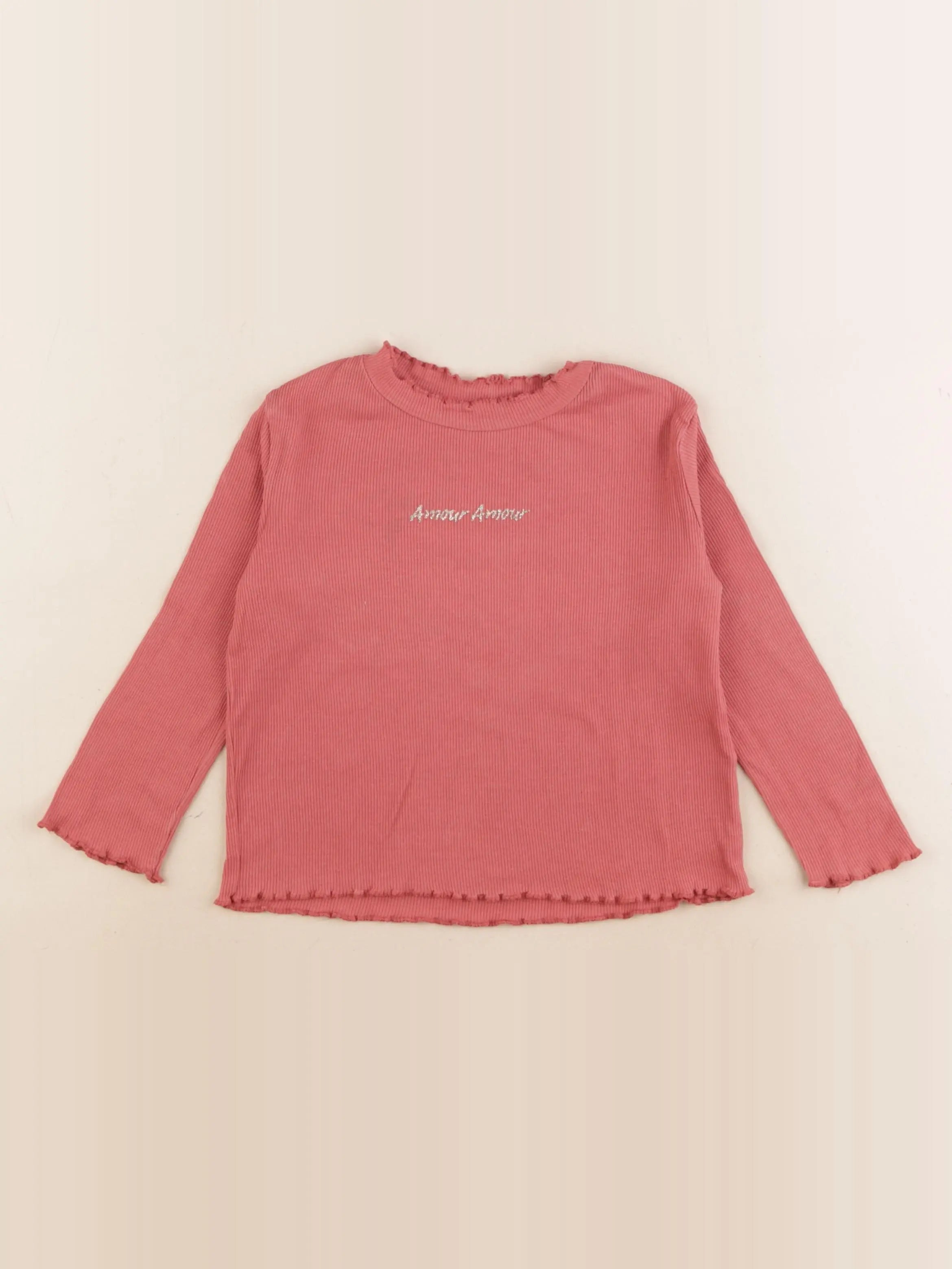 Vertbaudet - tee-shirt rose, or - 3 ans