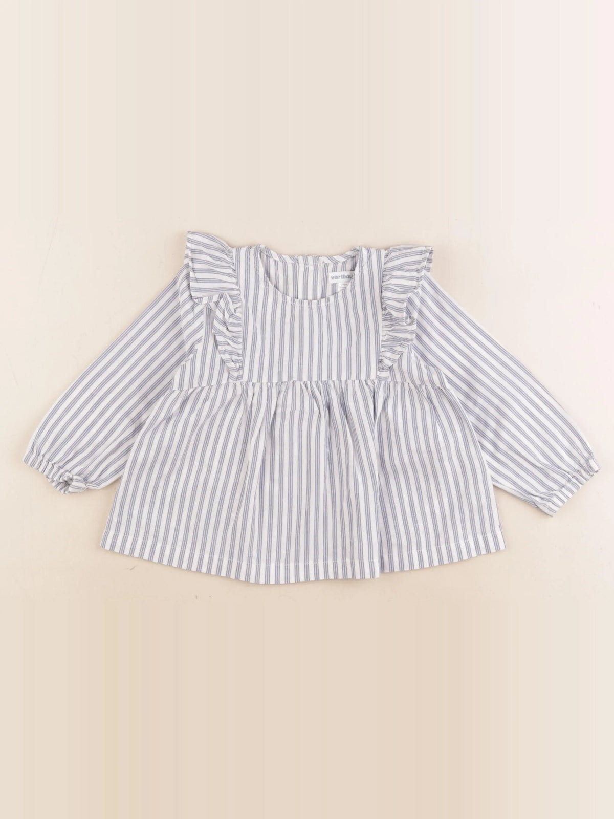 Vertbaudet - blouse bleu, blanc - 18 mois