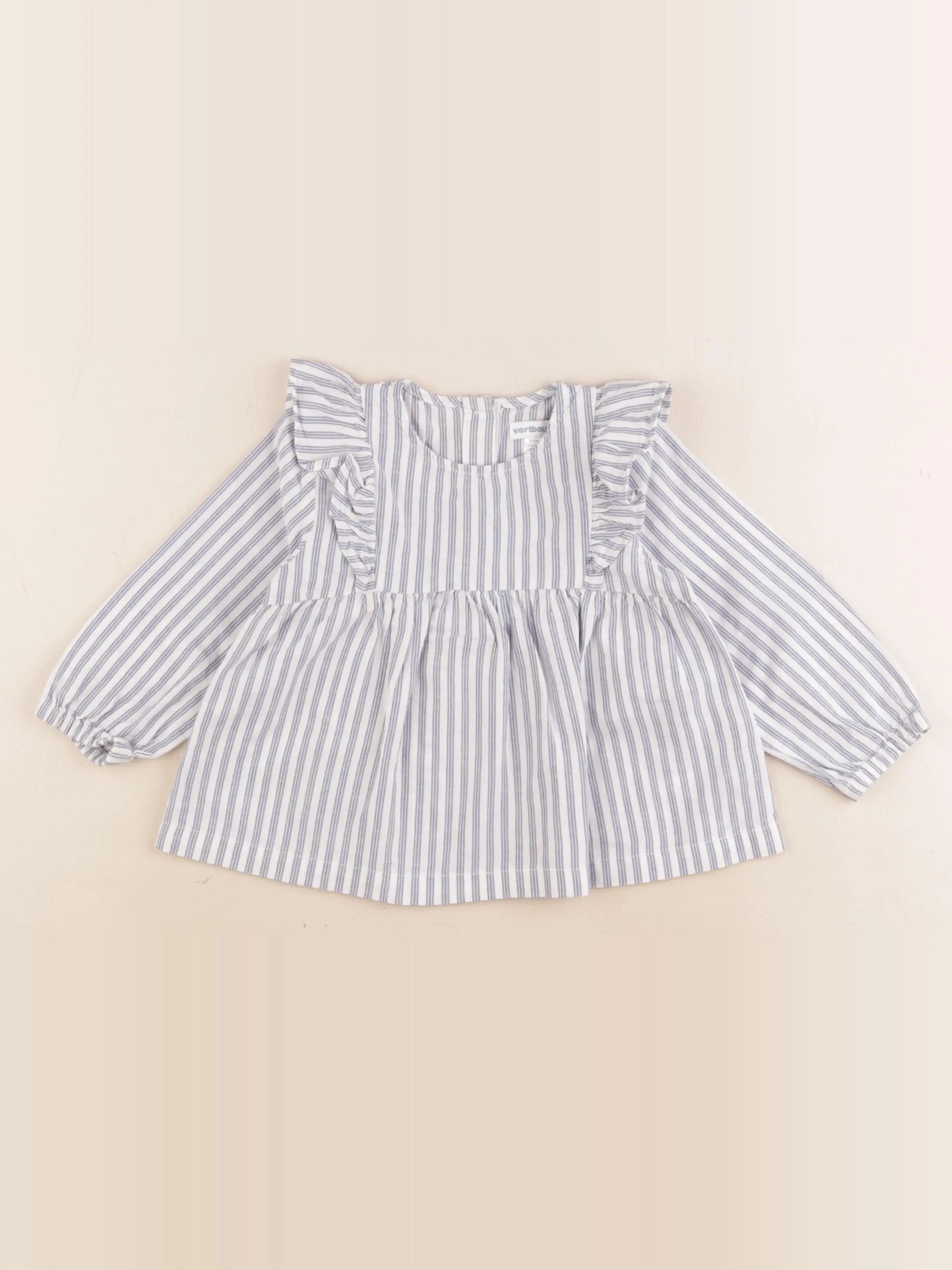 Vertbaudet - blouse bleu, blanc - 18 mois