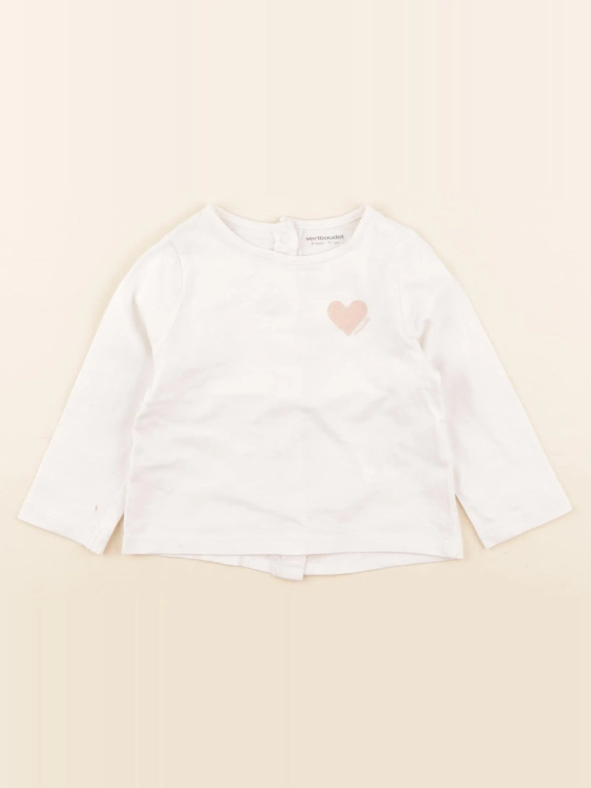 Vertbaudet - tee-shirt blanc - 9 mois