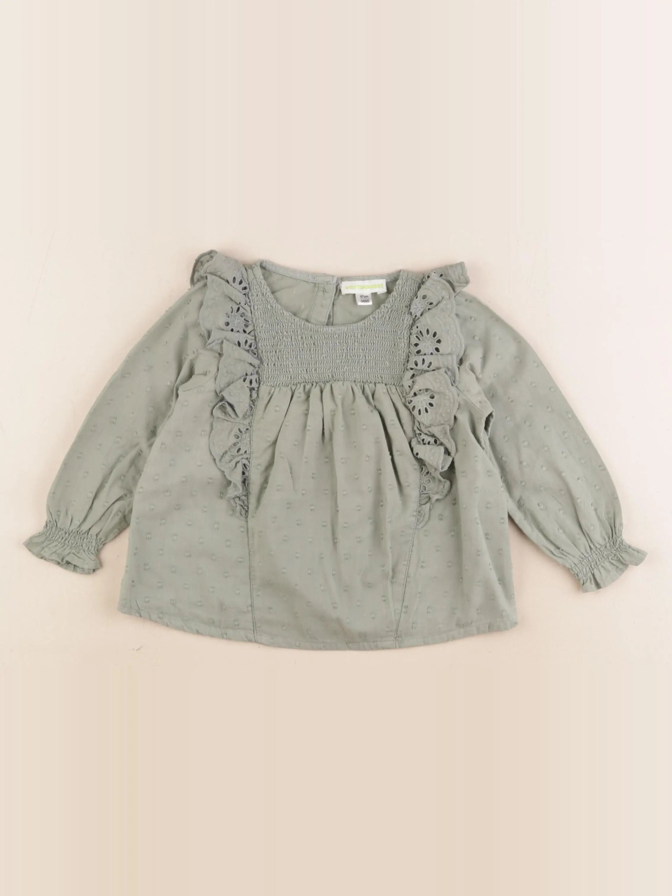 Vertbaudet - blouse vert - 3 ans