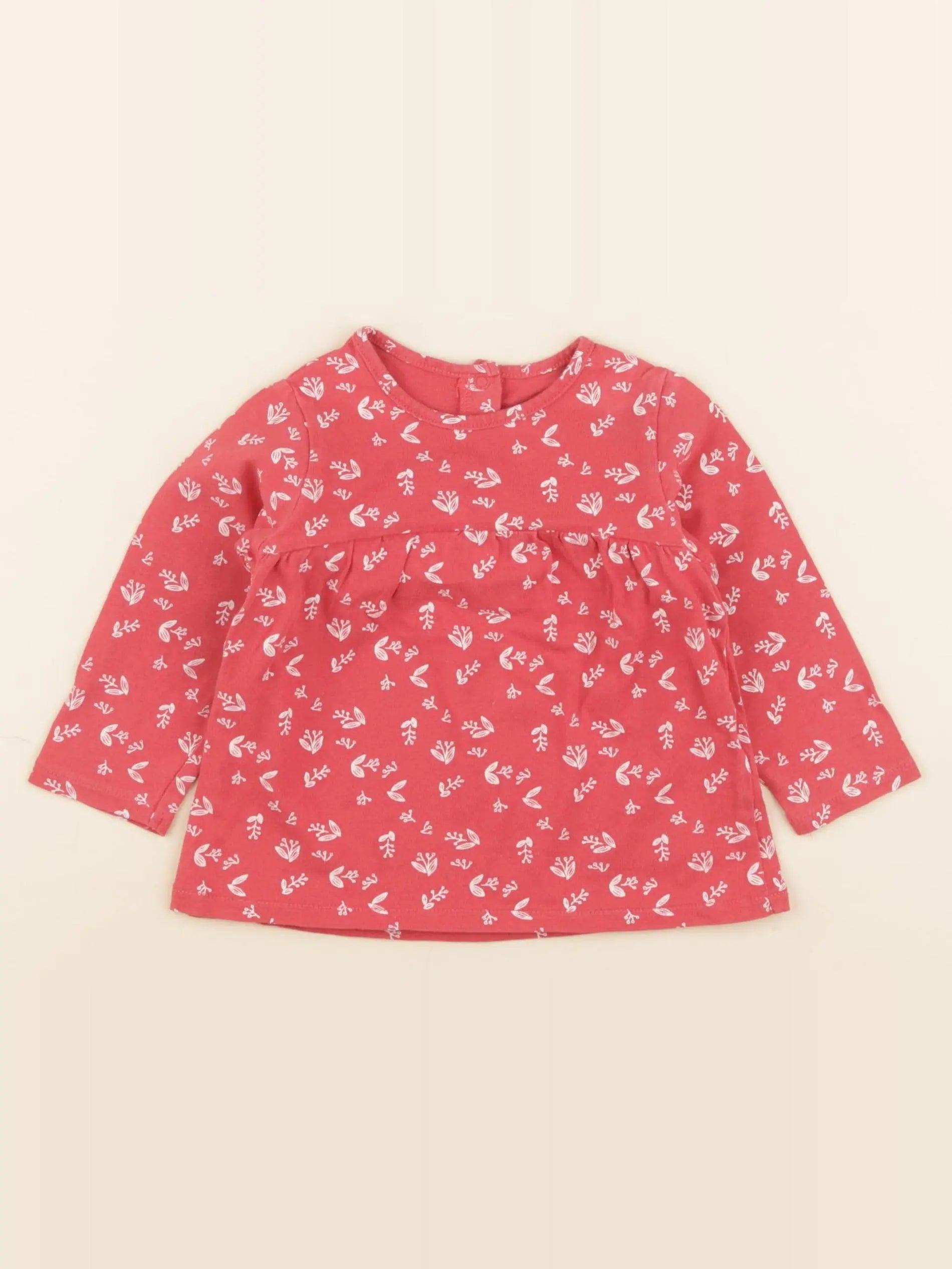 Vertbaudet - tee-shirt rouge - 9 mois