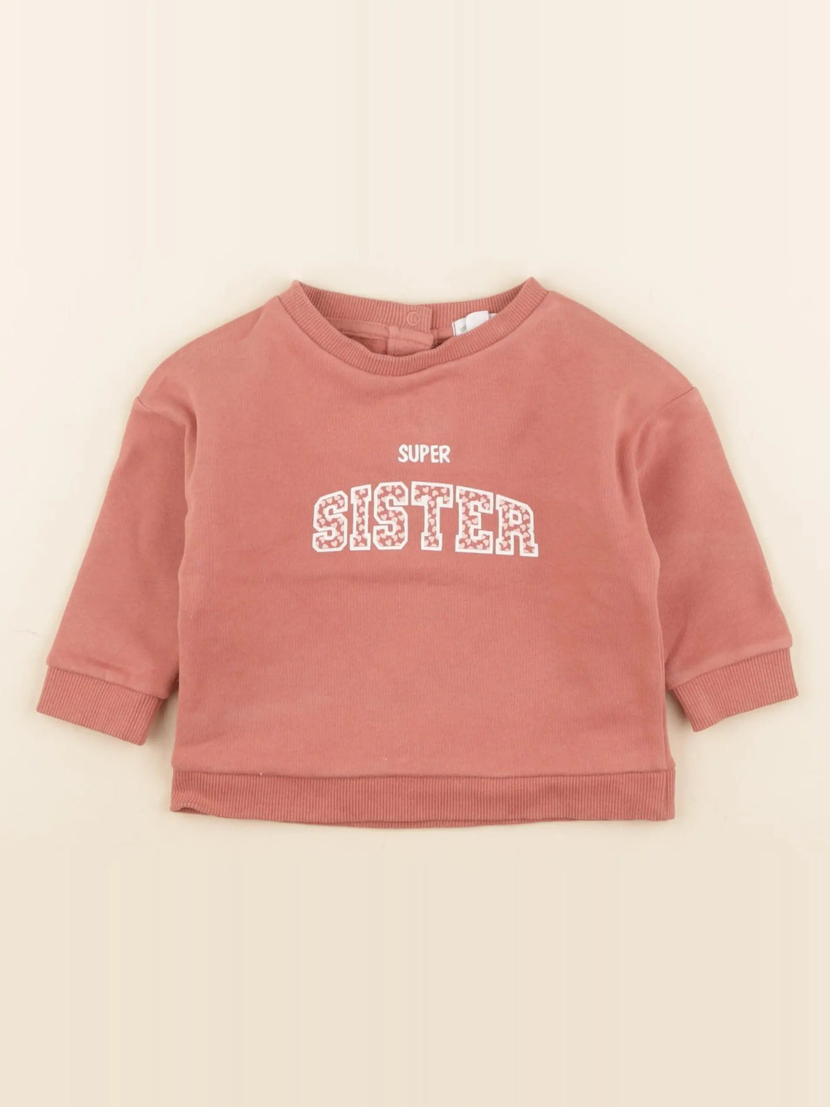 Vertbaudet - sweat rose - 9 mois