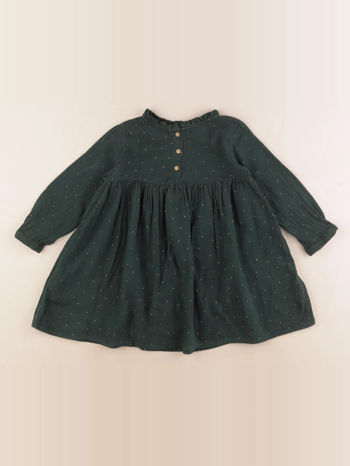 Vertbaudet - robe or, vert - 3 ans