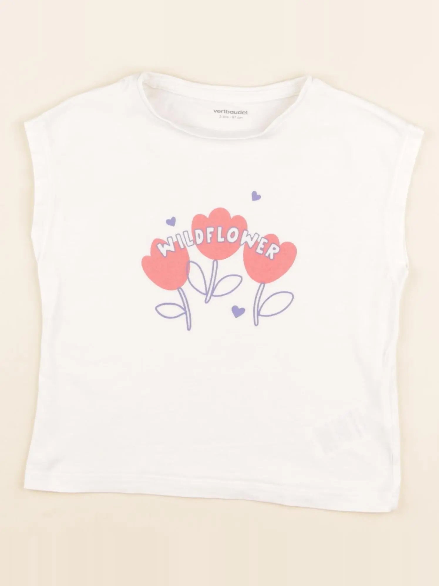 Vertbaudet - tee-shirt blanc - 3 ans