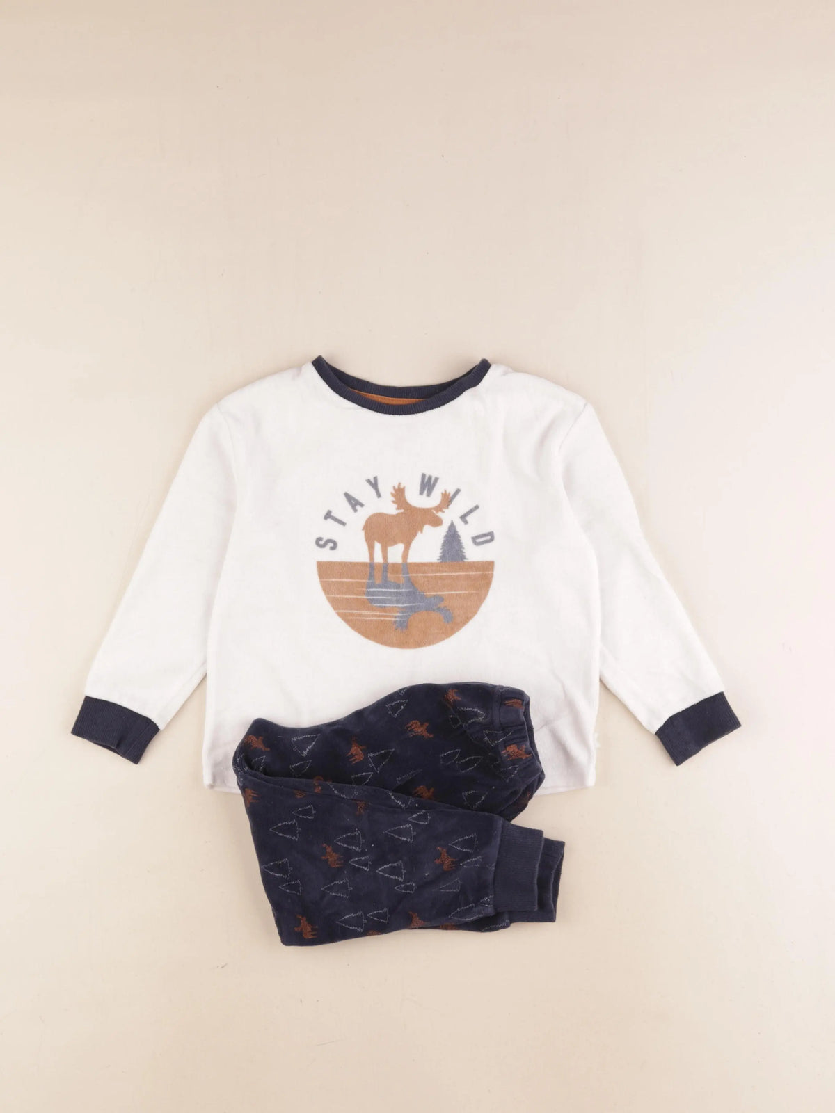 Okaidi - pyjama velours bleu - 3 ans