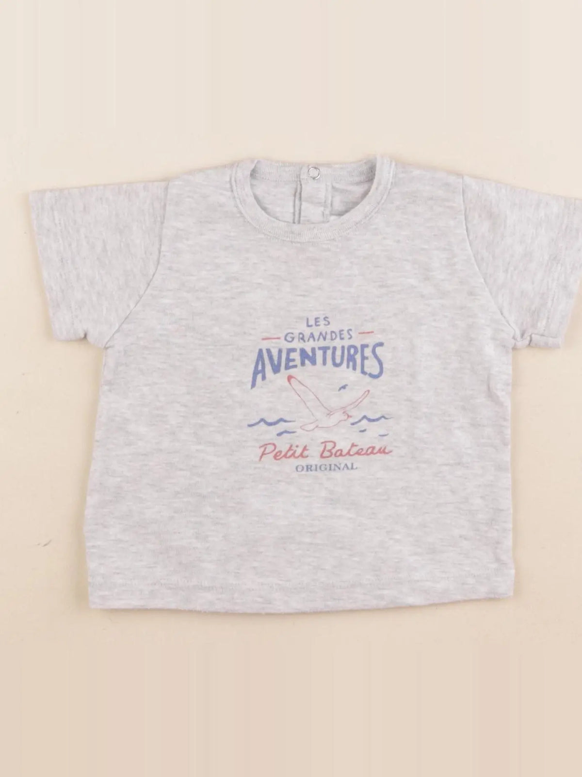 Petit Bateau - tee-shirt gris - 12 mois