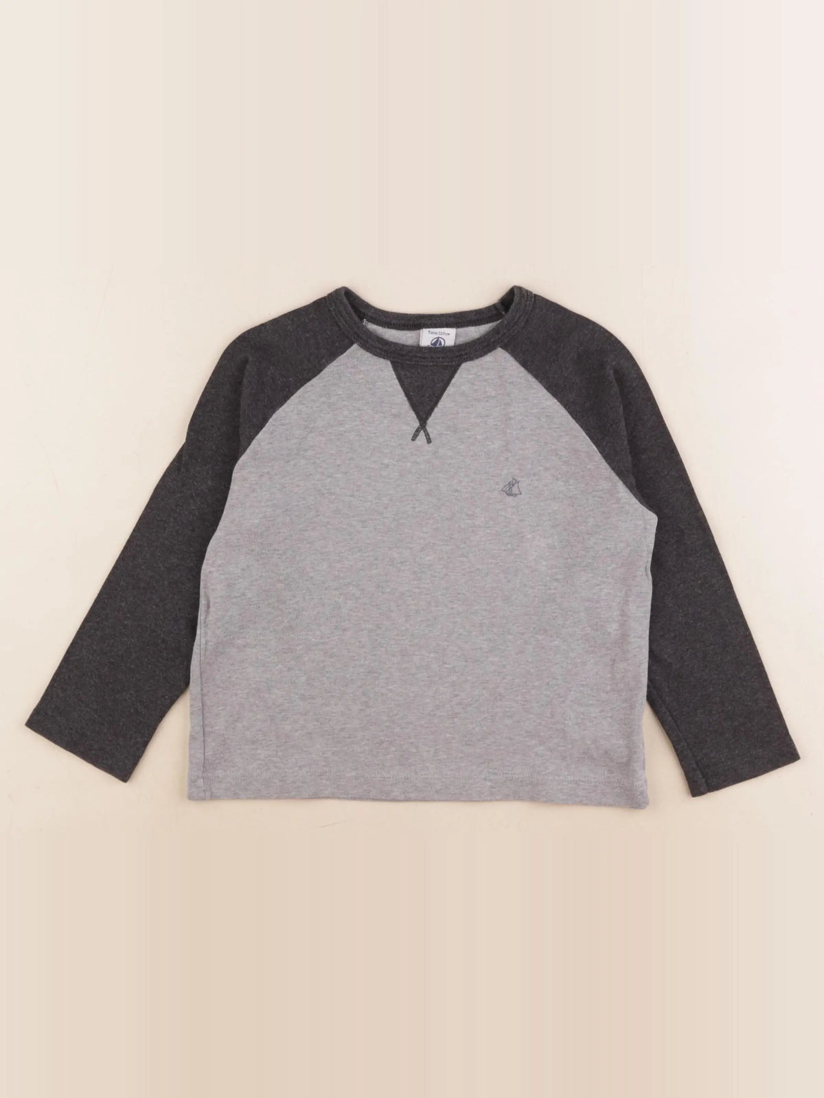 Petit Bateau - tee-shirt gris - 5 ans