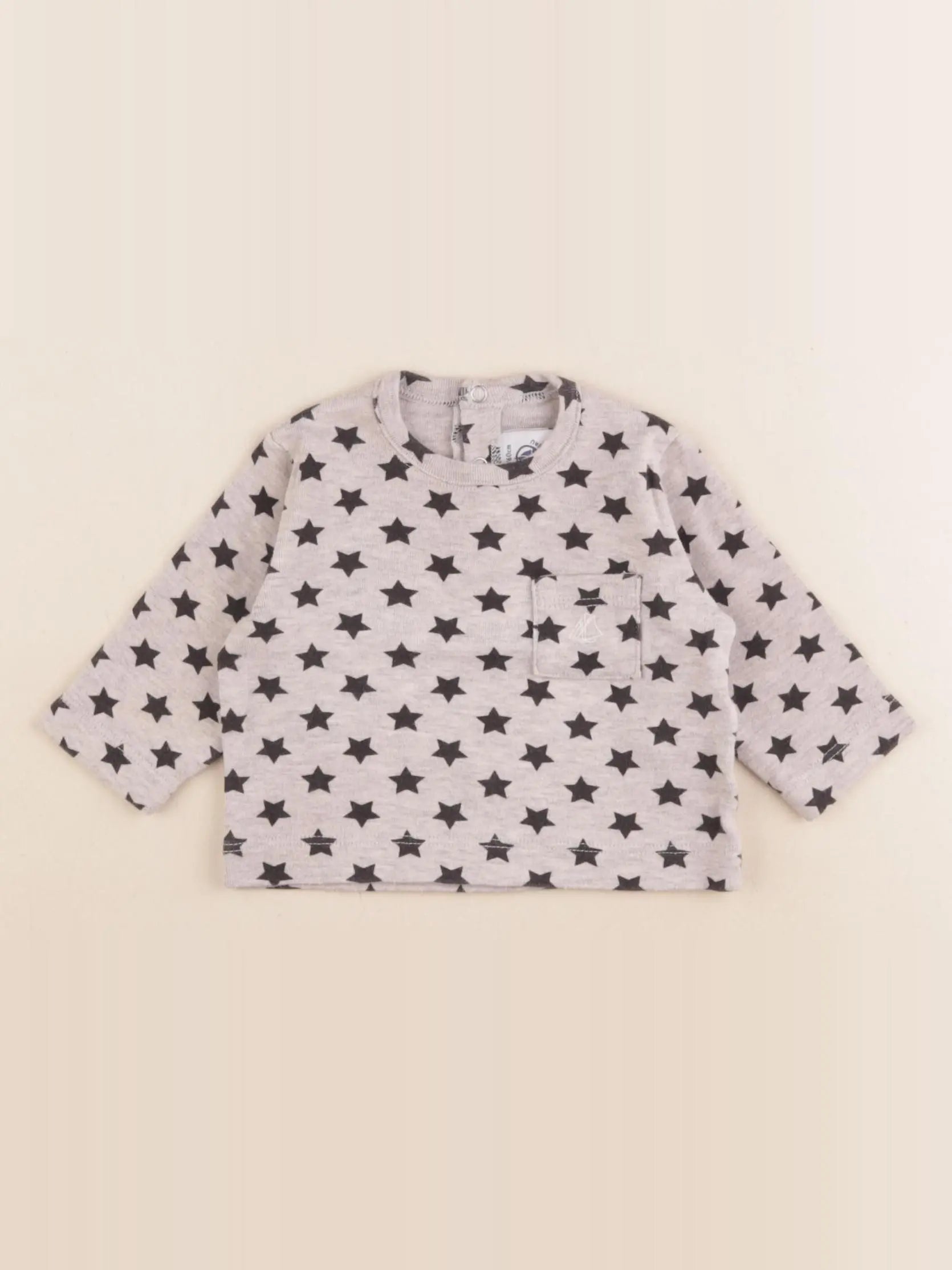 Petit Bateau - tee-shirt gris - 3 mois