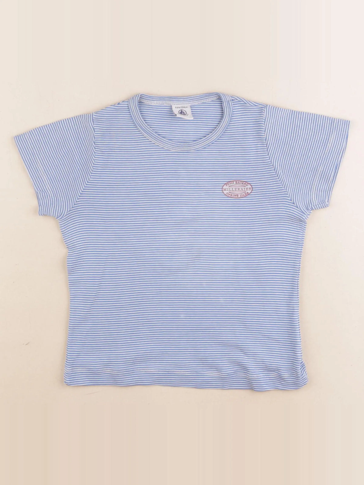 Petit Bateau - maillot de corps bleu - 4 ans