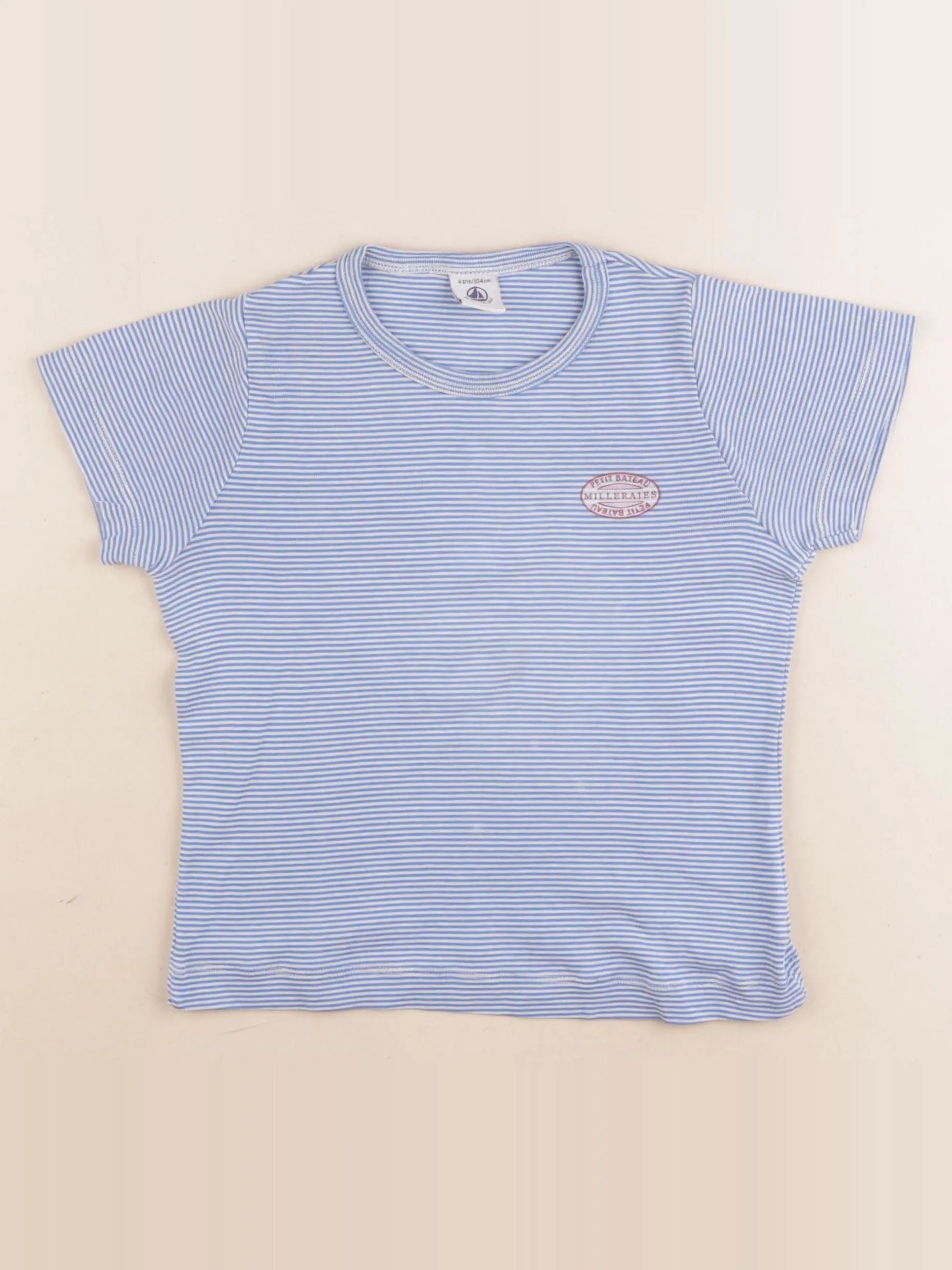 Petit Bateau - maillot de corps bleu - 4 ans