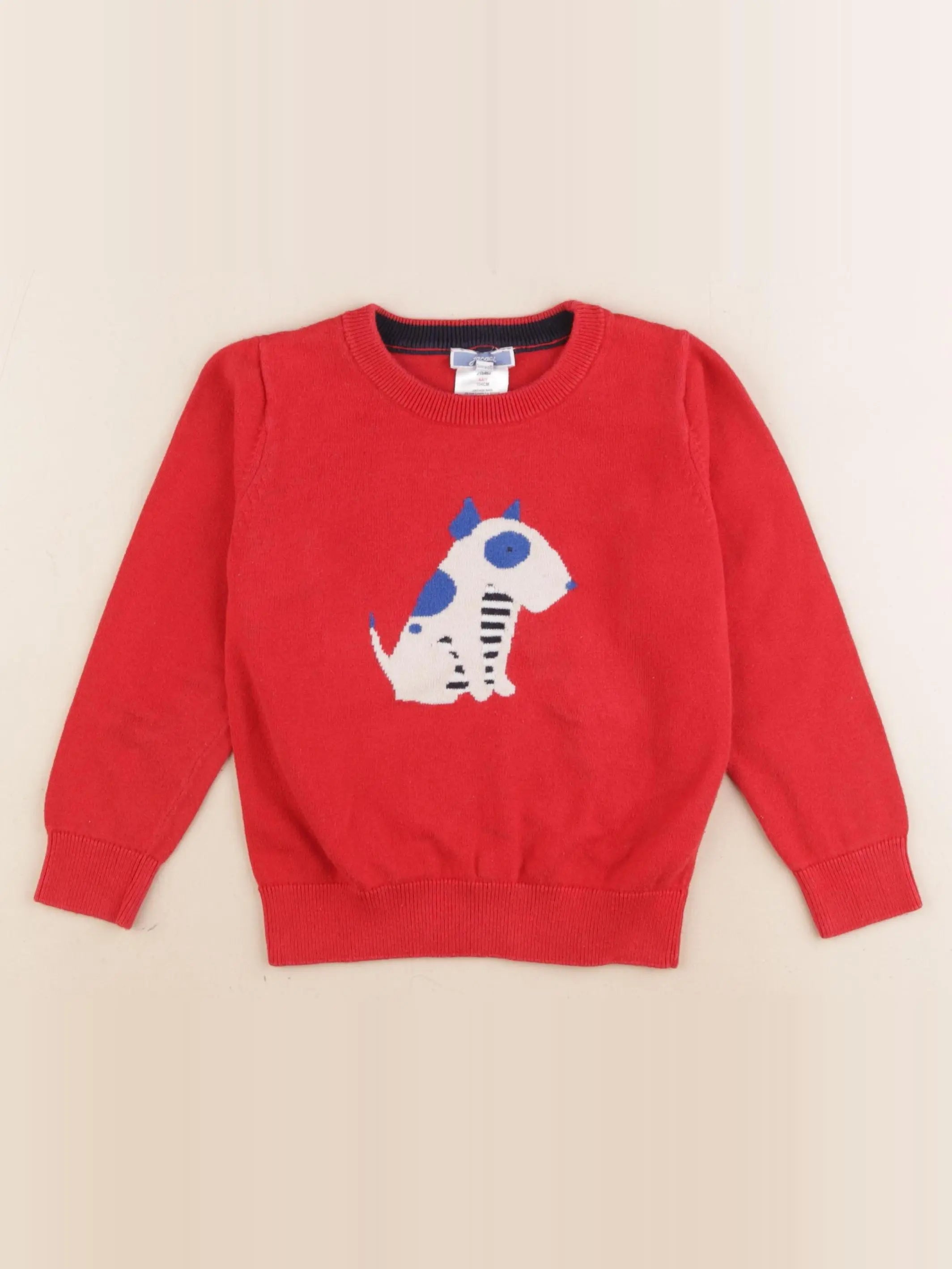 Jacadi - pull rouge - 4 ans