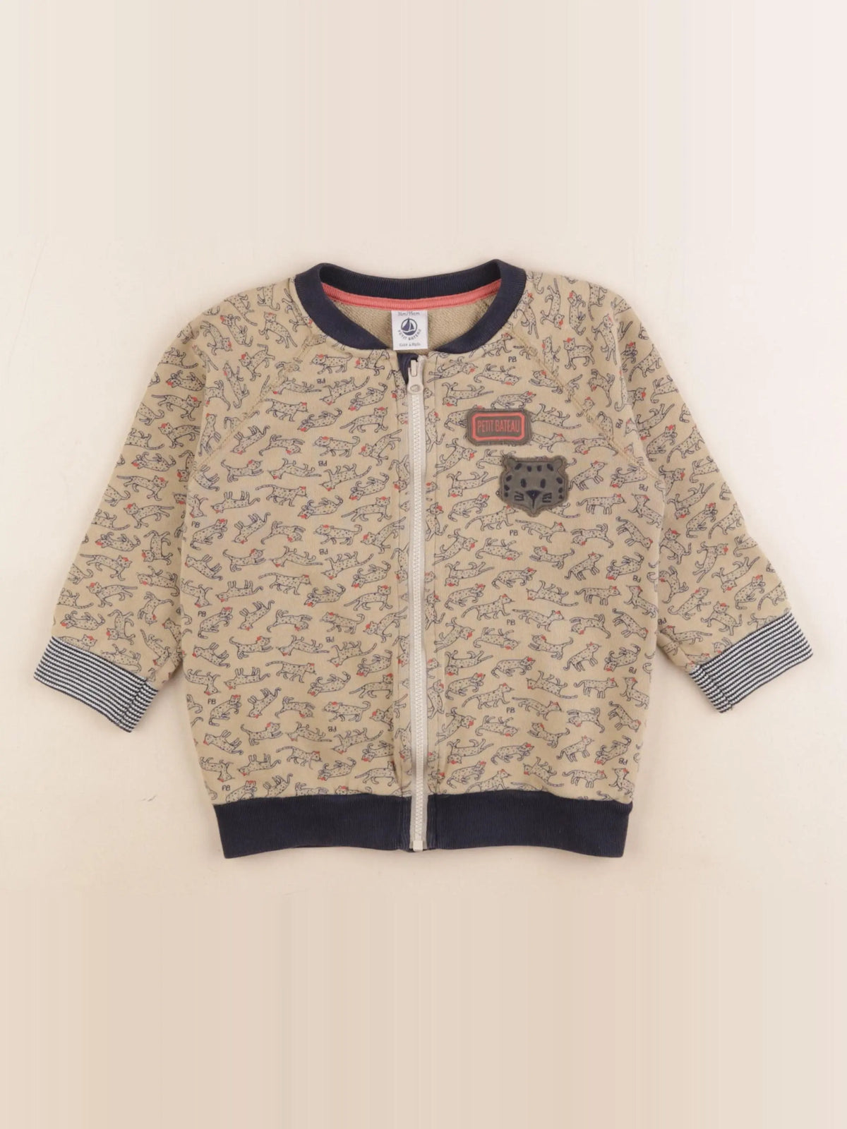 Petit Bateau - sweat beige - 36 mois