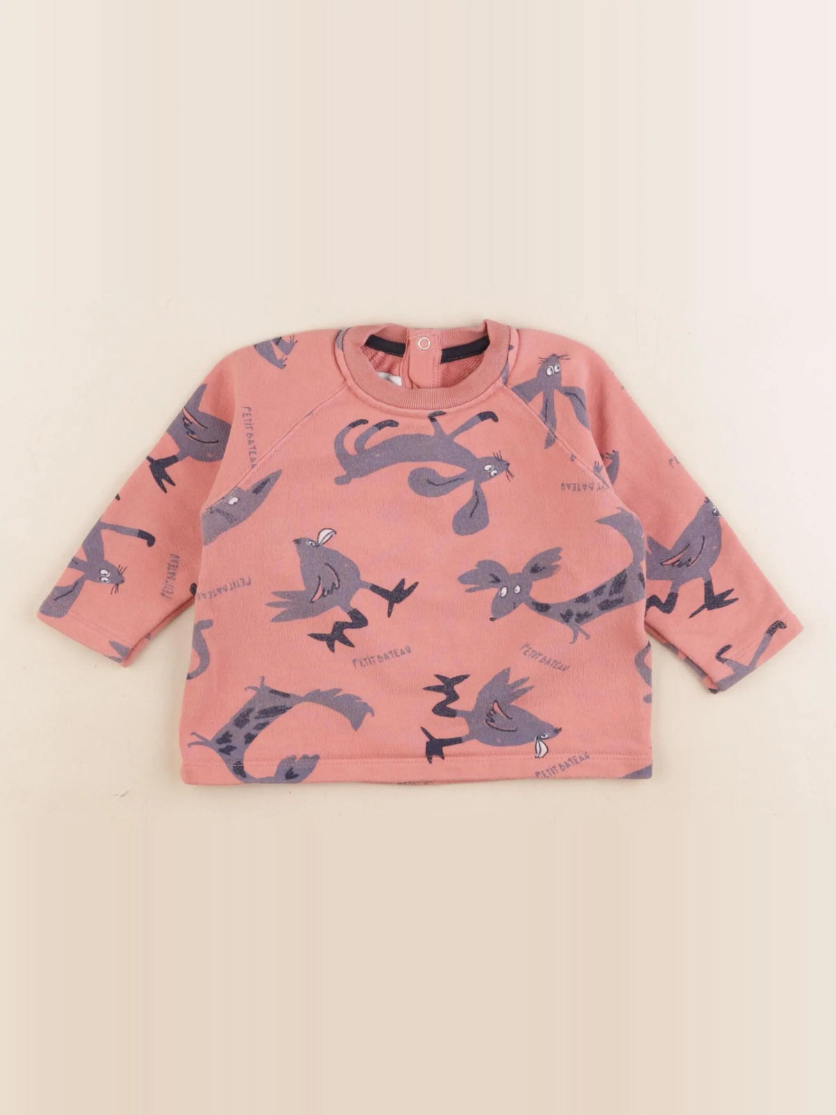 Petit Bateau - sweat rose - 12 mois