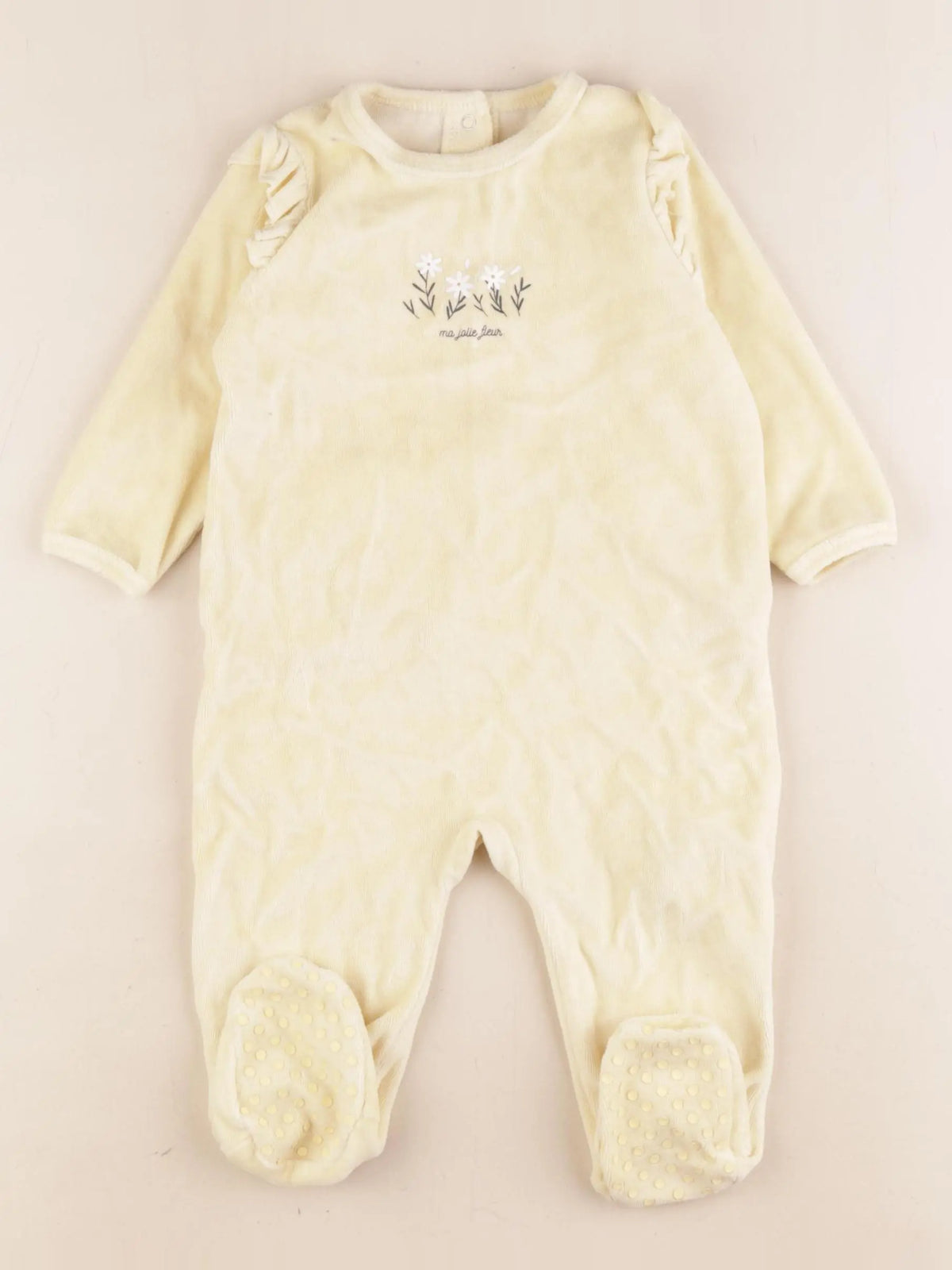 Vertbaudet - pyjama velours jaune - 12 mois