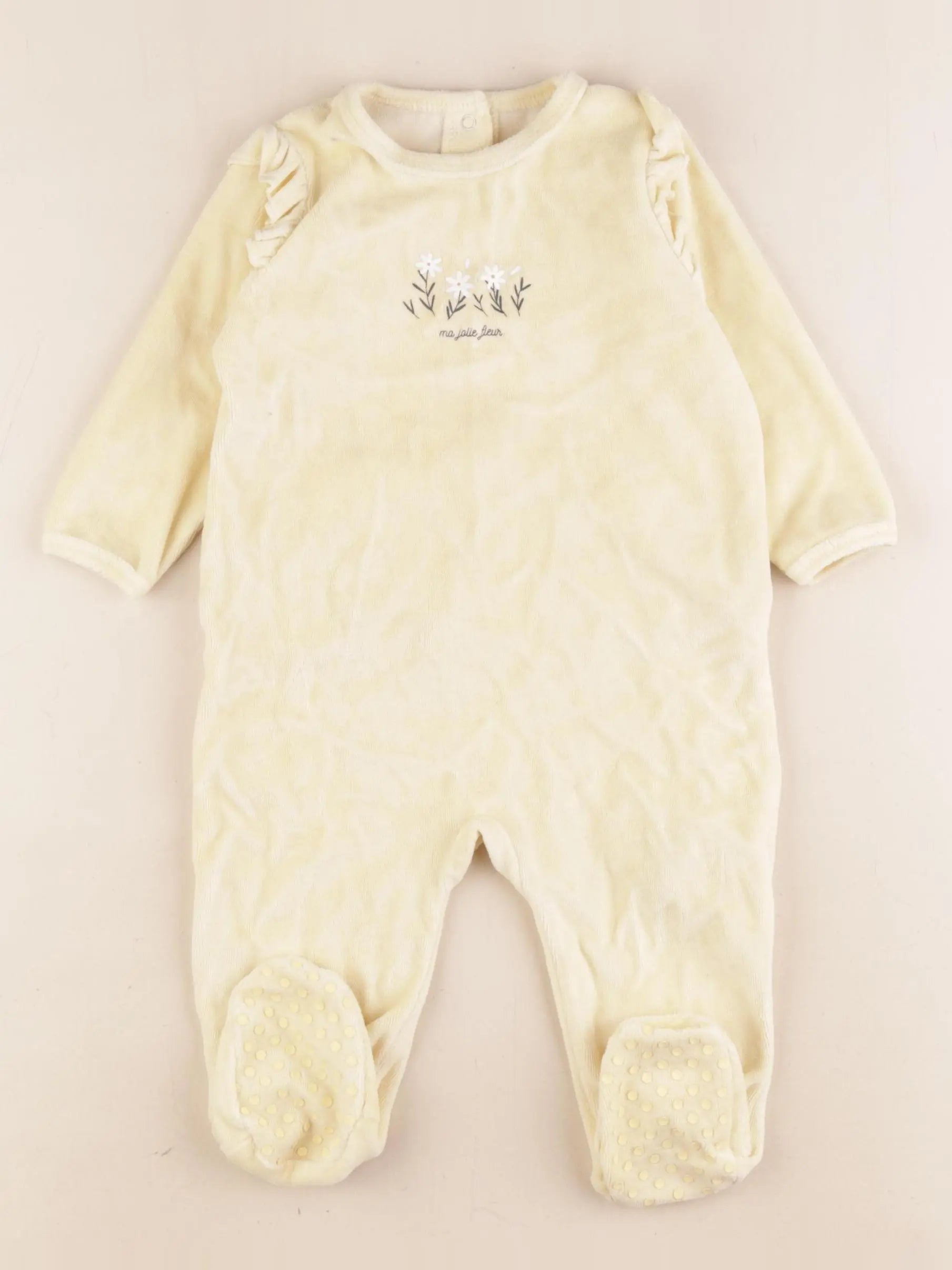 Vertbaudet - pyjama velours jaune - 12 mois