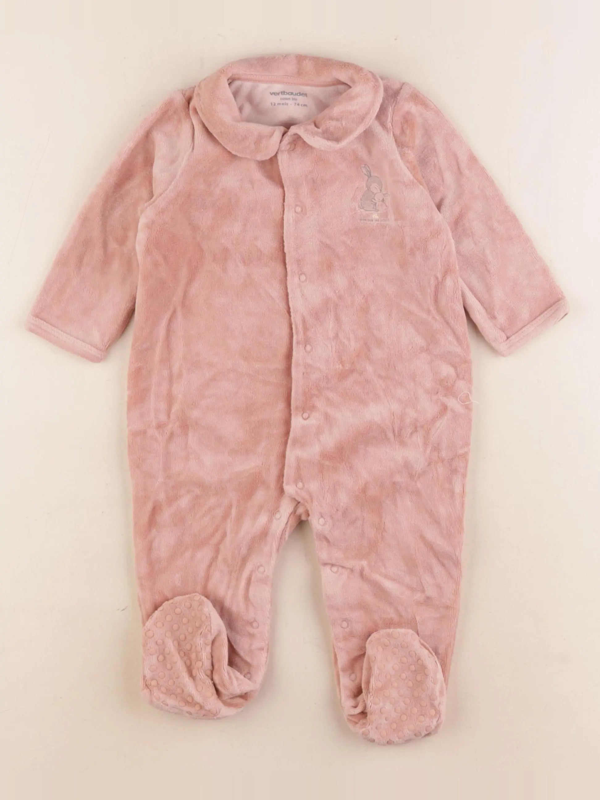 Vertbaudet - pyjama velours marron - 12 mois