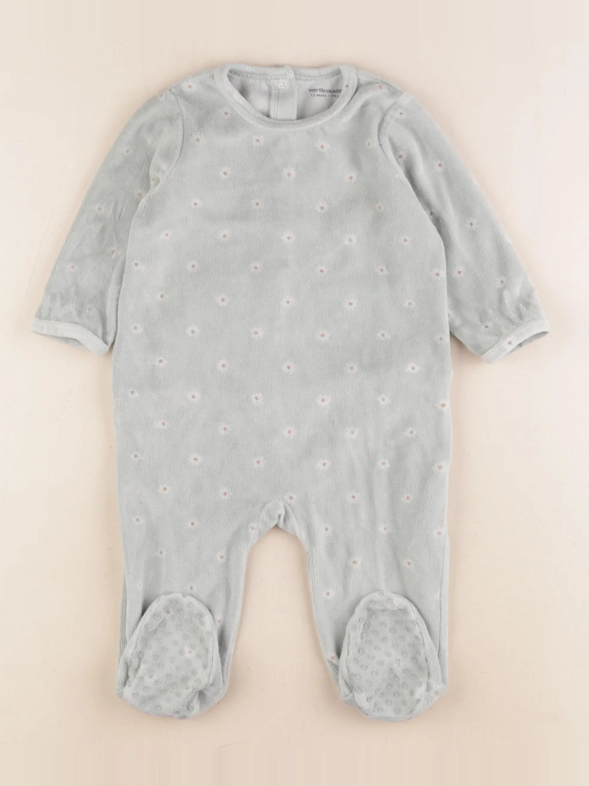 Vertbaudet - pyjama velours vert - 12 mois