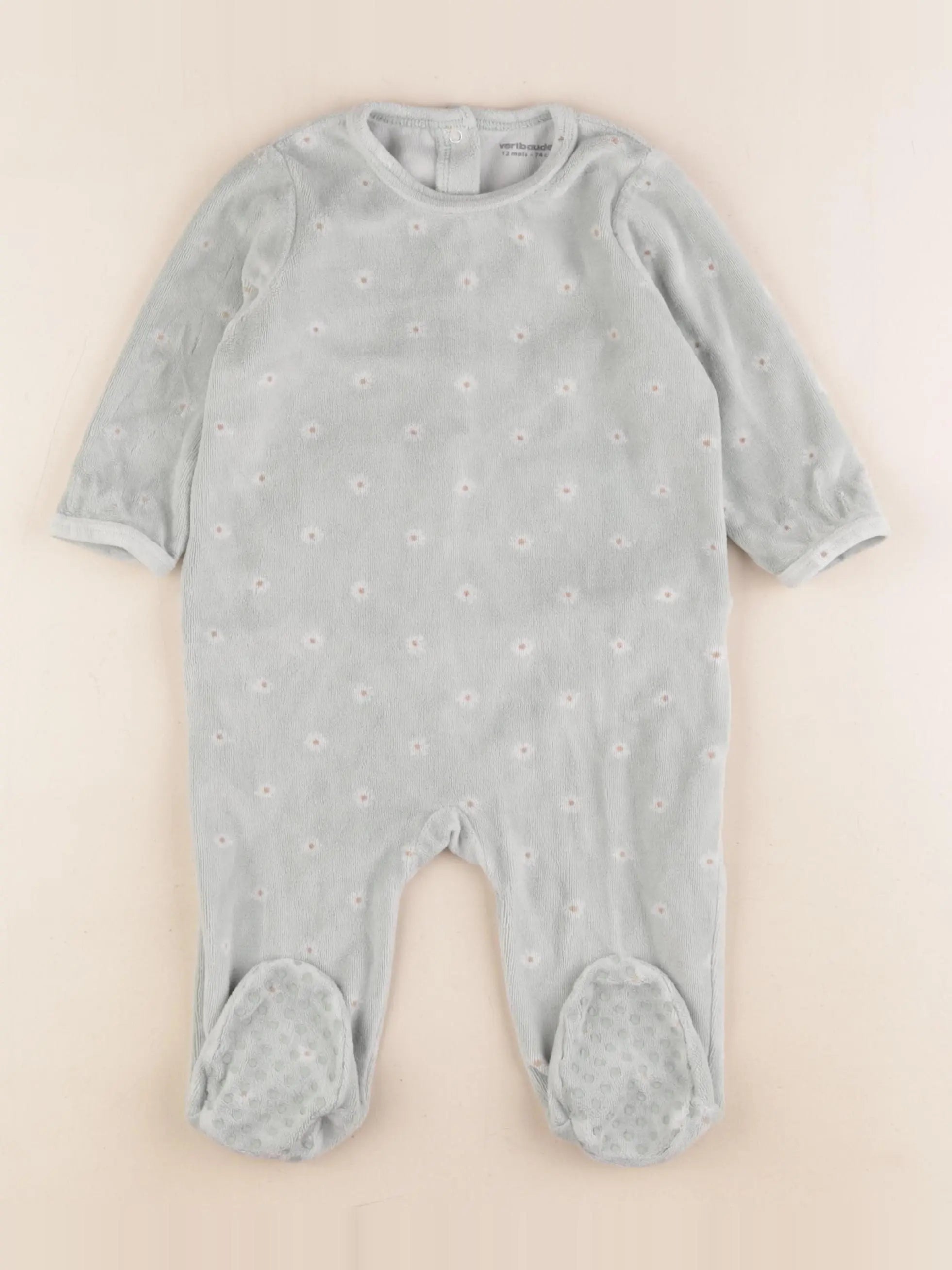 Vertbaudet - pyjama velours vert - 12 mois