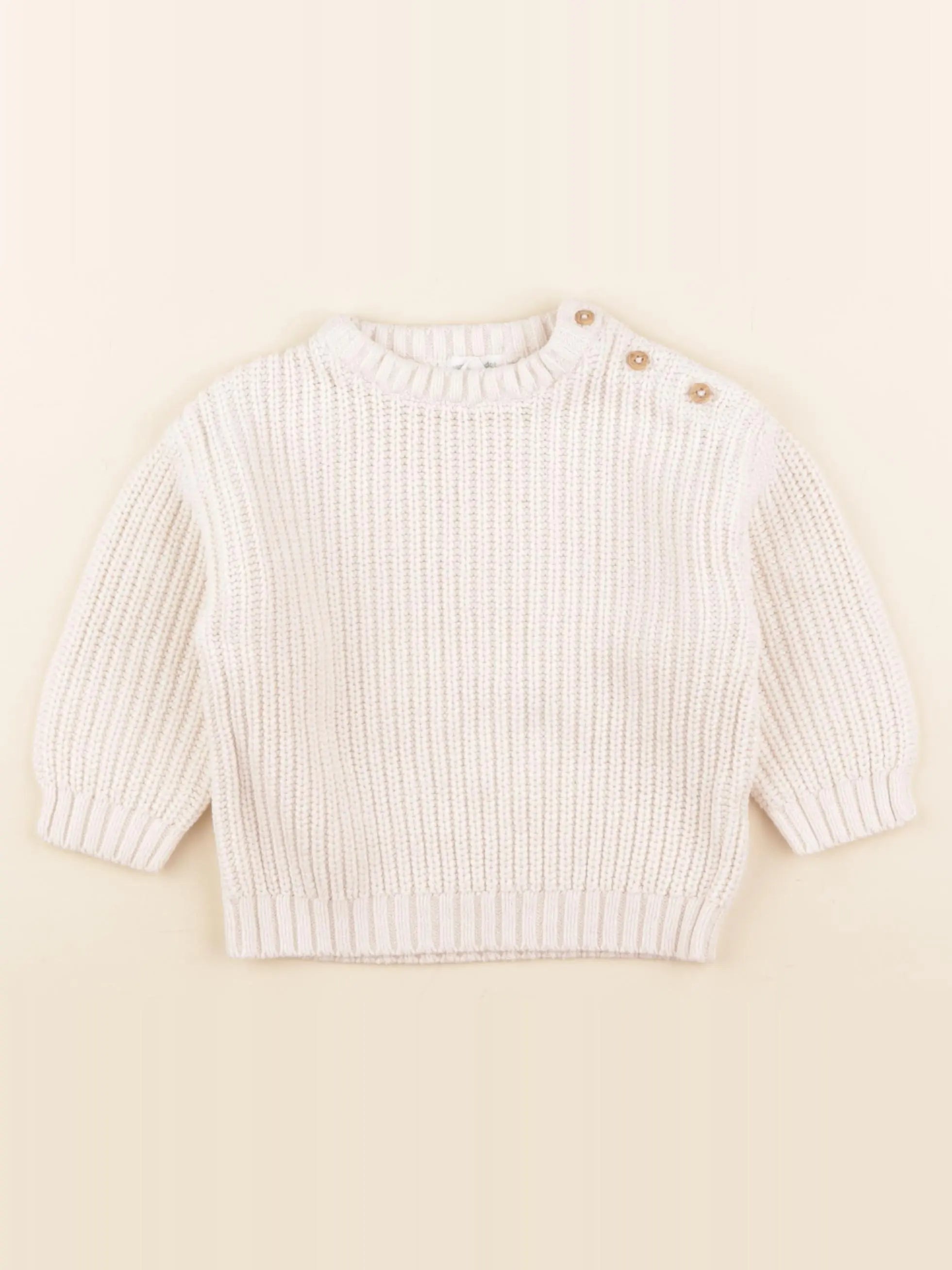 Vertbaudet - pull beige - 2 ans