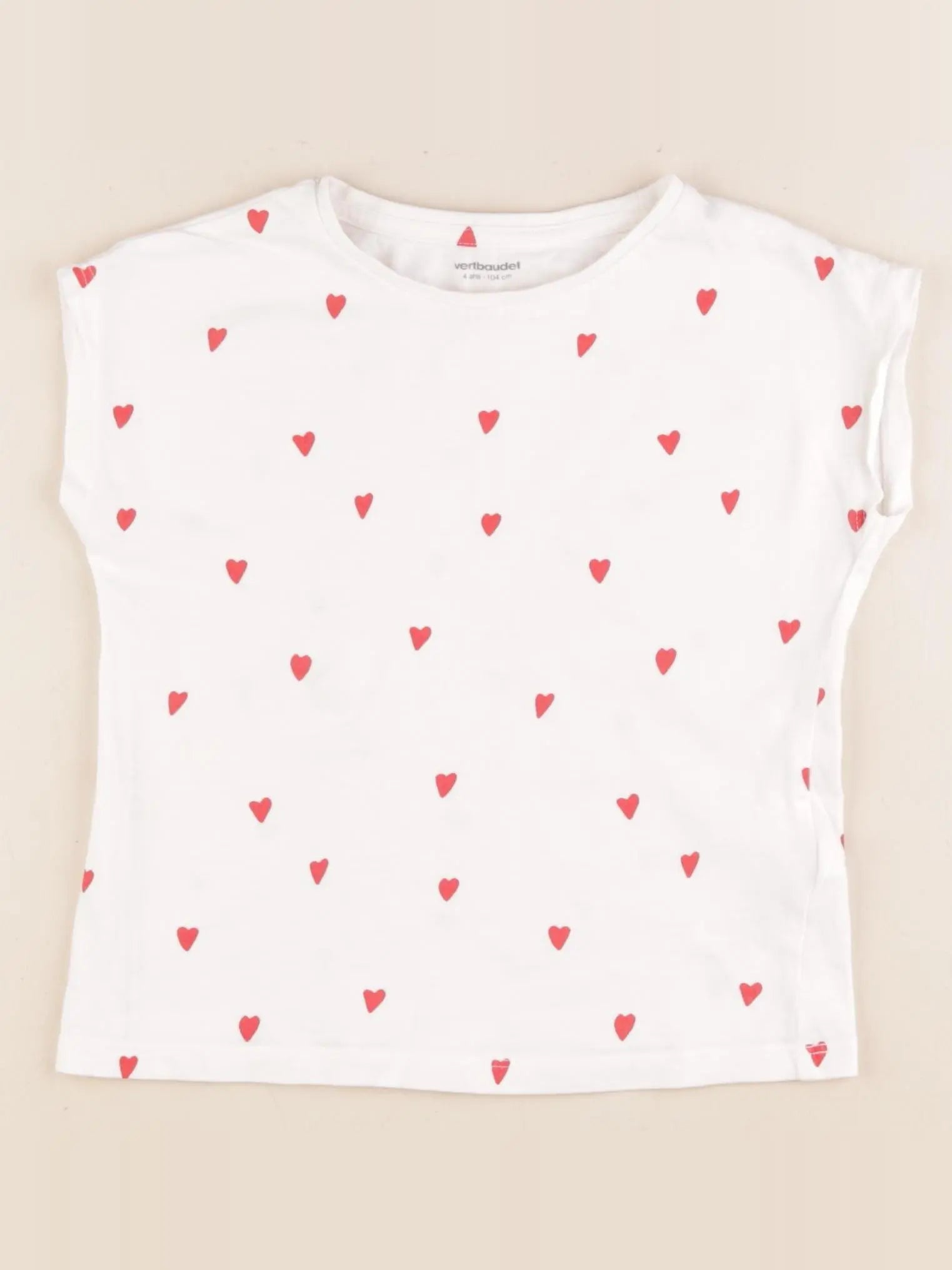Vertbaudet - tee-shirt rouge - 4 ans