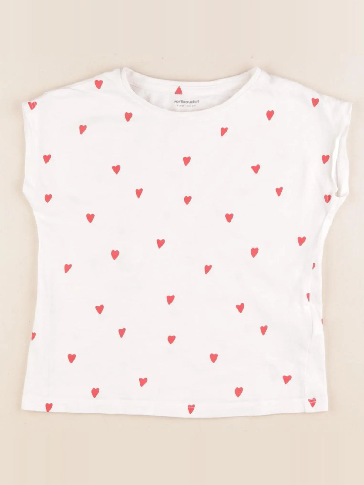 Vertbaudet - tee-shirt rouge - 4 ans