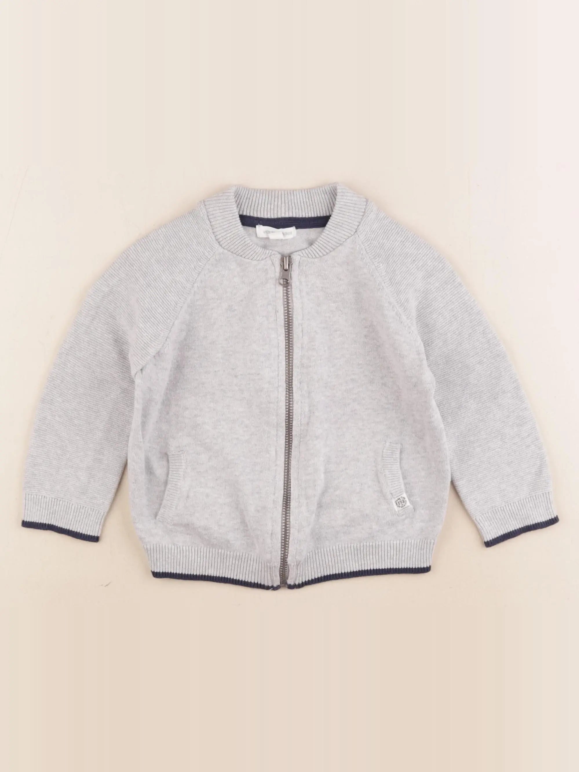 Vertbaudet - gilet gris - 2 ans