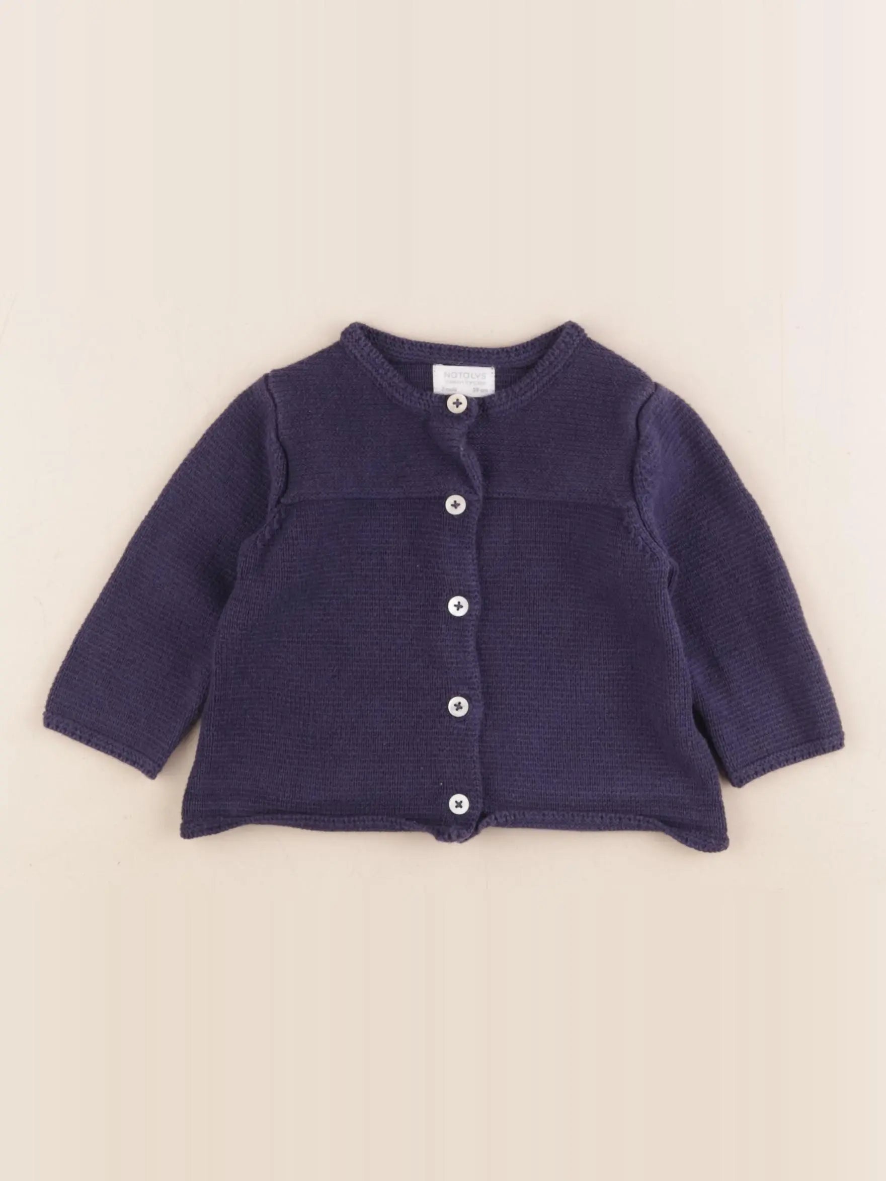 Natalys - gilet bleu - 3 mois