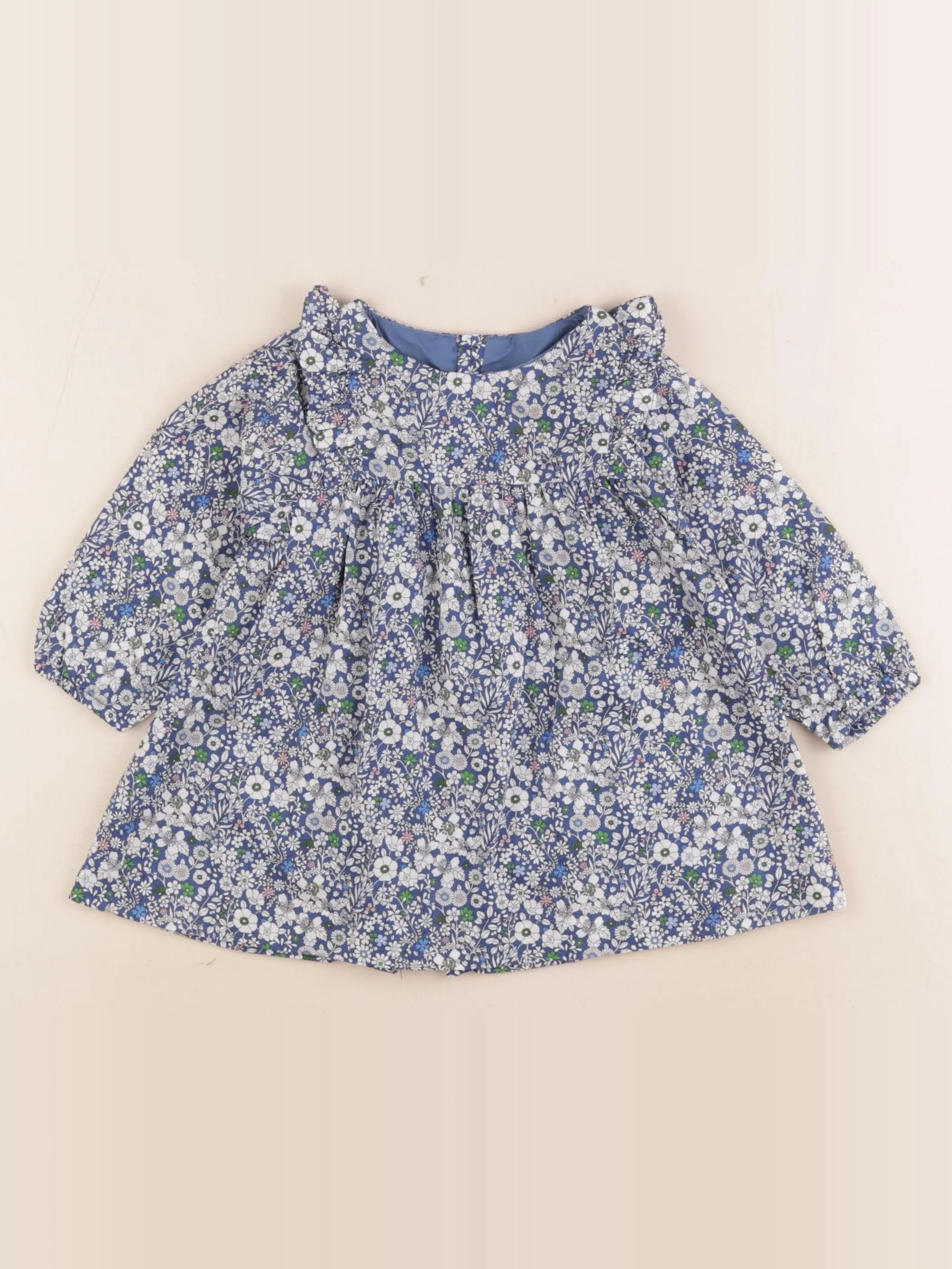 Jacadi - robe liberty bleu - 12 mois