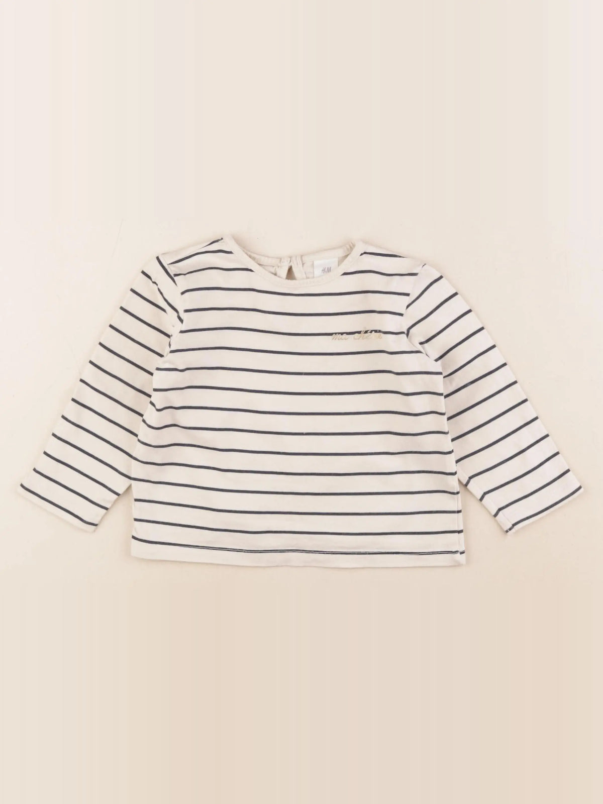 H&M - tee-shirt beige, bleu - 12/18 mois