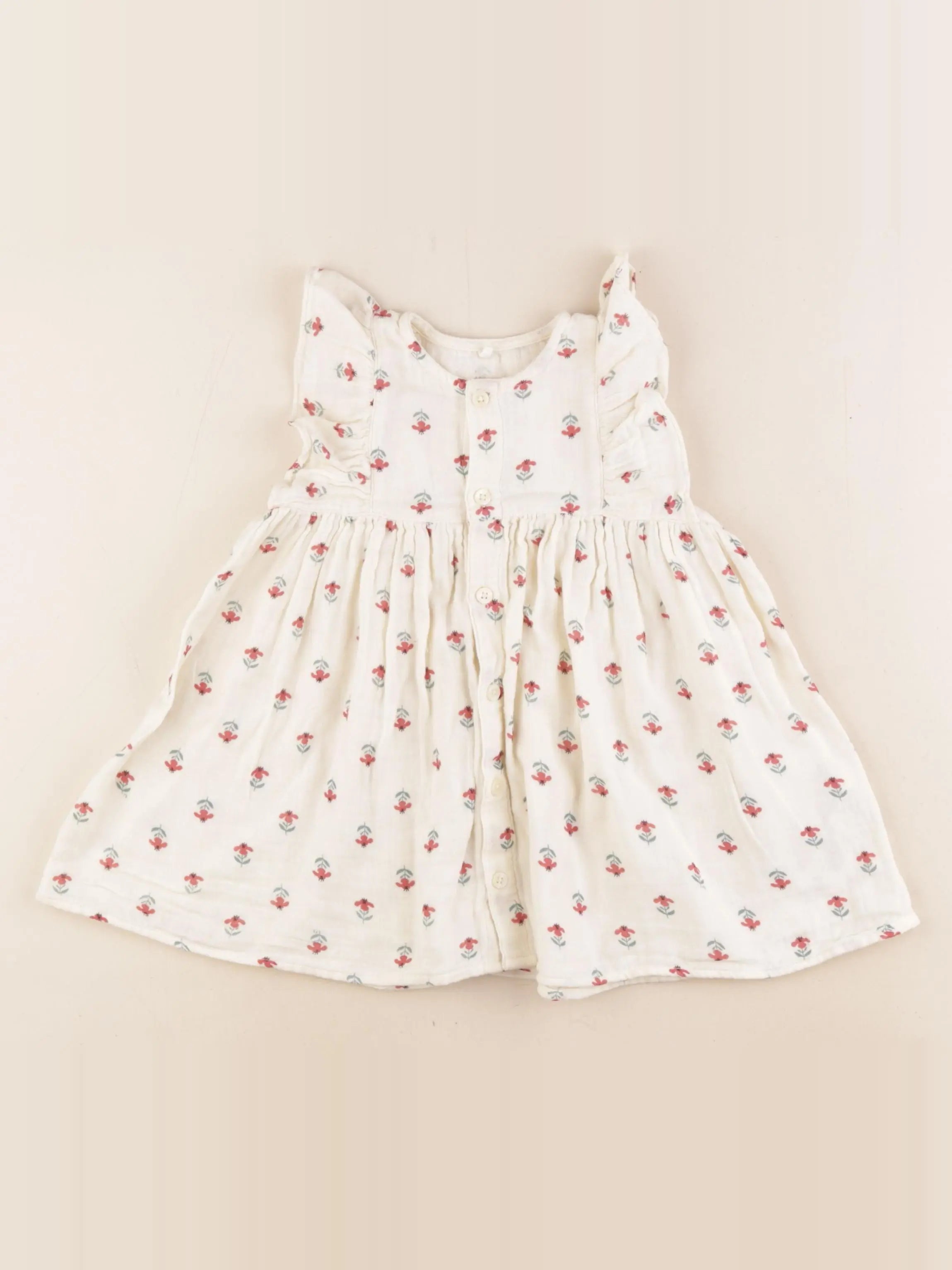 Petit Bateau - robe beige - 18 mois