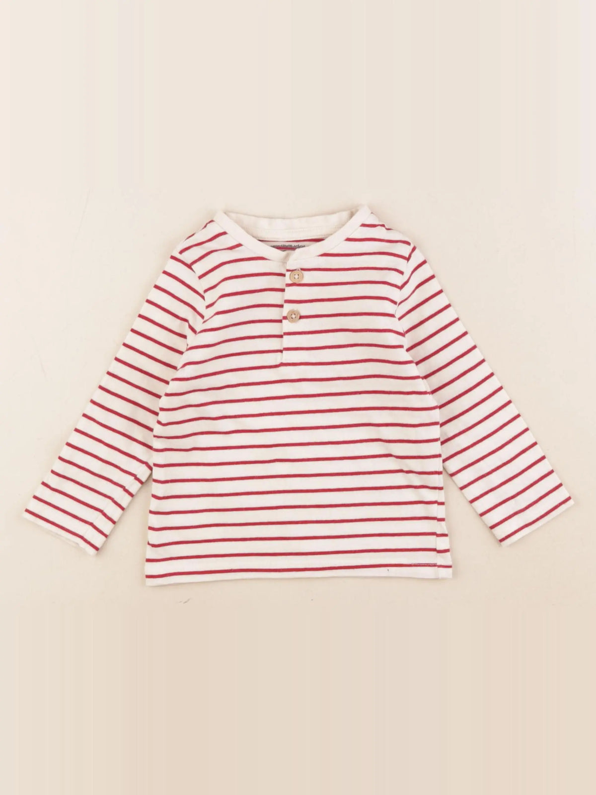 Vertbaudet - tee-shirt blanc, rouge - 12 mois